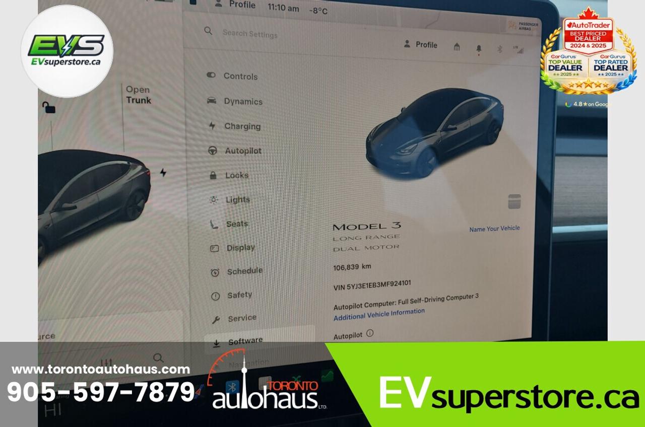 2021 Tesla Model 3 LR AWD I OVER 100 TESLAS EVSUPERSTORE.CA Photo