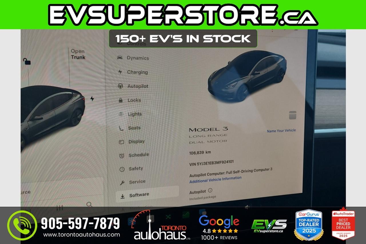 2021 Tesla Model 3 LR AWD I OVER 100 TESLAS EVSUPERSTORE.CA Photo