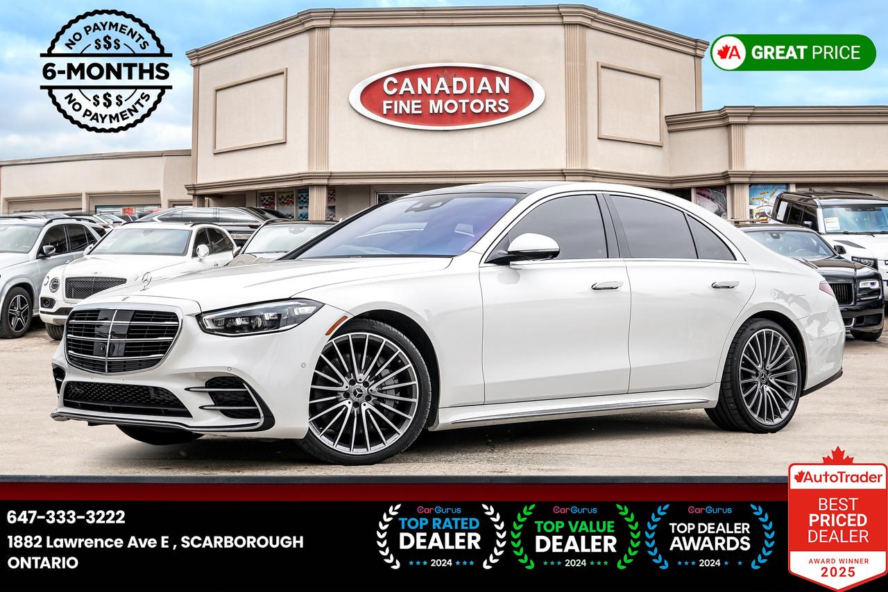 <p>ENJOY 6 MONTHS NO PAYMENT!!<br><br><br>MERCEDES BENZ INSPECTION AVAILABLE UPON REQUEST!!<br>***CARFAX VERIFIED UPON REQUEST***<br>,<br>WHITE OVER BLACK LEATHER INT,<br><br><br>&nbsp;AMG PACKAGE, MASSAGE SEATS, HEADS UP DISPLAY, SOFT CLOSE DOOR, NAVIGATION, PANORAMIC SUNROOF, HEATED SEATS, REAR, AIR CONDITIONING, CRUISE CTRL, CLIMATE CONTROL, TILT WHEEL, BACKUP CAMERA, BLUETOOTH, TRACTION CONTROL, AND MORE!<br><br><br>PRICE EXCLUDES ALL APPLICABLE TAXES AND LICENSING. ALL VEHICLES, UNLESS OTHERWISE SPECIFIED CAN BE CERTIFIED FOR AN ADDITIONAL COST OF $695. OTHERWISE AS PER REGULATIONS THE VEHICLE IS NOT CERTIFIED NOT DRIVABLE.<br><br><br>**PRICE ADVERTISED ONLINE HAS A $1500 FINANCE PURCHASING CREDIT, CASH PRICE MAY DIFFER. PLEASE CONTACT THE DEALER FOR MORE INFORMATION ON CASH PURCHASE. *DO NOT REFER TO CALCULATE MY PAYMENT TAB FOR CASH PURCHASE. **<br><br><br>***FINANCING AVAILABLE**DEFERRAL OPTION AVAILABLE UP TO 6 MONTHS (NO PAYMENTS FOR 6 MONTHS)**INTEREST NOT INCLUDED IN DEFERRAL & EXTRA SUBJECT TO O.A.C</p>