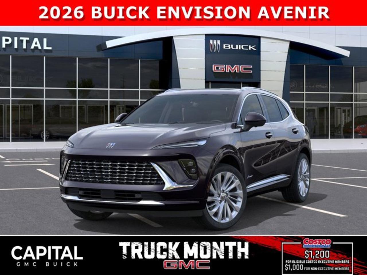 THIS 2026 Buick Envision Avenir AWD is the perfect SUV and comes loaded with options like MASSAGING SEAT, Heated and Cooled Seats, Heated Steering, Remote Start, 360 Camera, Rear Camera Mirror, Power Liftgate, Panoramic Sunroof, Heads-Up Display, Adaptive Cruise Control, Bose Stereo and so much more... CALL NOWAsk for the Internet Department for more information or book your test drive today! Text 825-445-0521 for fast answers at your fingertips!AMVIC Licensed Dealer - Licence Number B1044900Disclaimer: All prices are plus taxes and include all cash credits and loyalties. See dealer for details. AMVIC Licensed Dealer # B1044900
