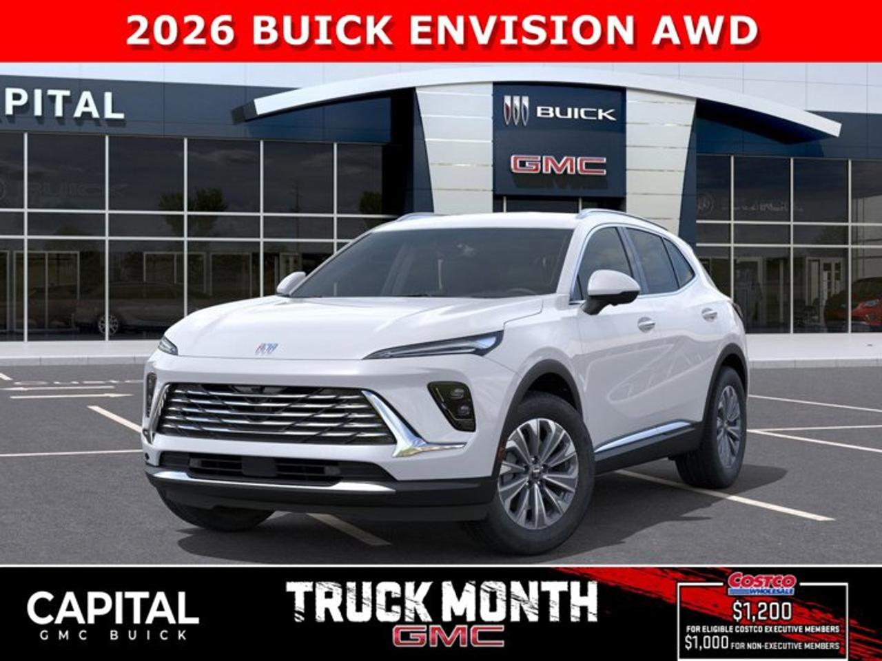 Check out this 2026 Buick Envision! ALL-WHEEL-DRIVE and Fully Equipped with options like an Ultra-Wide 30 Display Screen, Adaptive Cruise Control, Wireless Charger, Power Liftgate, Heads-up Display, Heated Seats, Heated Steering, Remote Start and a TON of Safety Features... CALL NOW!Ask for the Internet Department for more information or book your test drive today! Text 825-445-0521 for fast answers at your fingertips!AMVIC Licensed Dealer - Licence Number B1044900Disclaimer: All prices are plus taxes and include all cash credits and loyalties. See dealer for details. AMVIC Licensed Dealer # B1044900