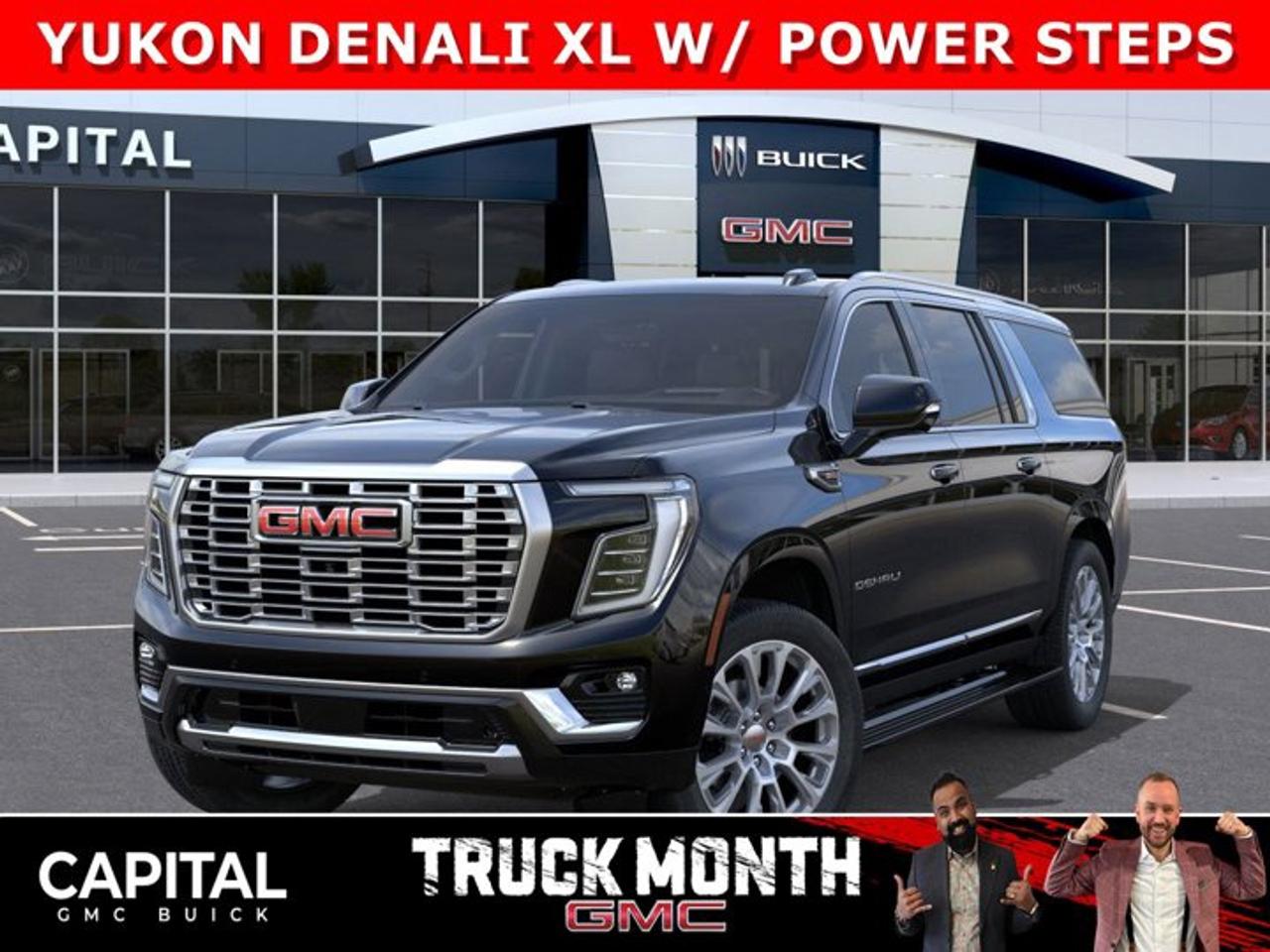 Check out the NEW 2026 YUKON! This Redesigned and Fully Loaded DENALI comes equipped with options Panoramic Sunroof, Power Assist Steps, 22 Inch Wheels, Adaptive Cruise, Heated and Cooled Seats, 15 Inch heads-up display, 360 CAM, MASSIVE Horizontal Touchscreen, Rear Heated Seats, Trailering Package, and so much more.... Come and experience it for yourself at CAPITAL GMC BUICKAsk for the Internet Department for more information or book your test drive today! Text 825-445-0521 for fast answers at your fingertips!AMVIC Licensed Dealer - Licence Number B1044900Disclaimer: All prices are plus taxes and include all cash credits and loyalties. See dealer for details. AMVIC Licensed Dealer # B1044900