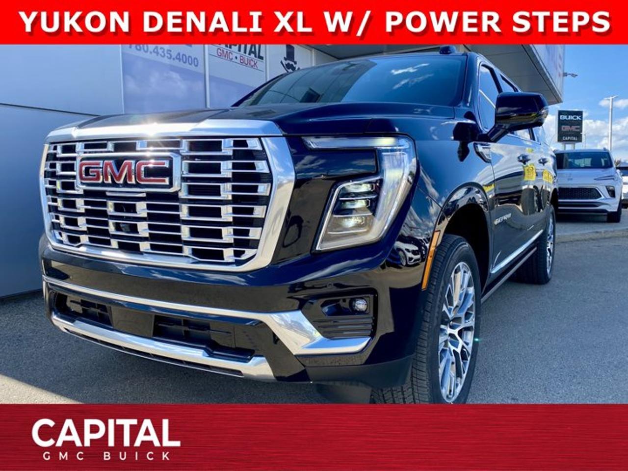 Check out the NEW 2026 YUKON! This Redesigned and Fully Loaded DENALI comes equipped with options Panoramic Sunroof, Power Assist Steps, 22 Inch Wheels, Adaptive Cruise, Heated and Cooled Seats, 15 Inch heads-up display, 360 CAM, MASSIVE Horizontal Touchscreen, Rear Heated Seats, Trailering Package, and so much more.... Come and experience it for yourself at CAPITAL GMC BUICKAsk for the Internet Department for more information or book your test drive today! Text 507-585-4395 for fast answers at your fingertips!AMVIC Licensed Dealer - Licence Number B1044900