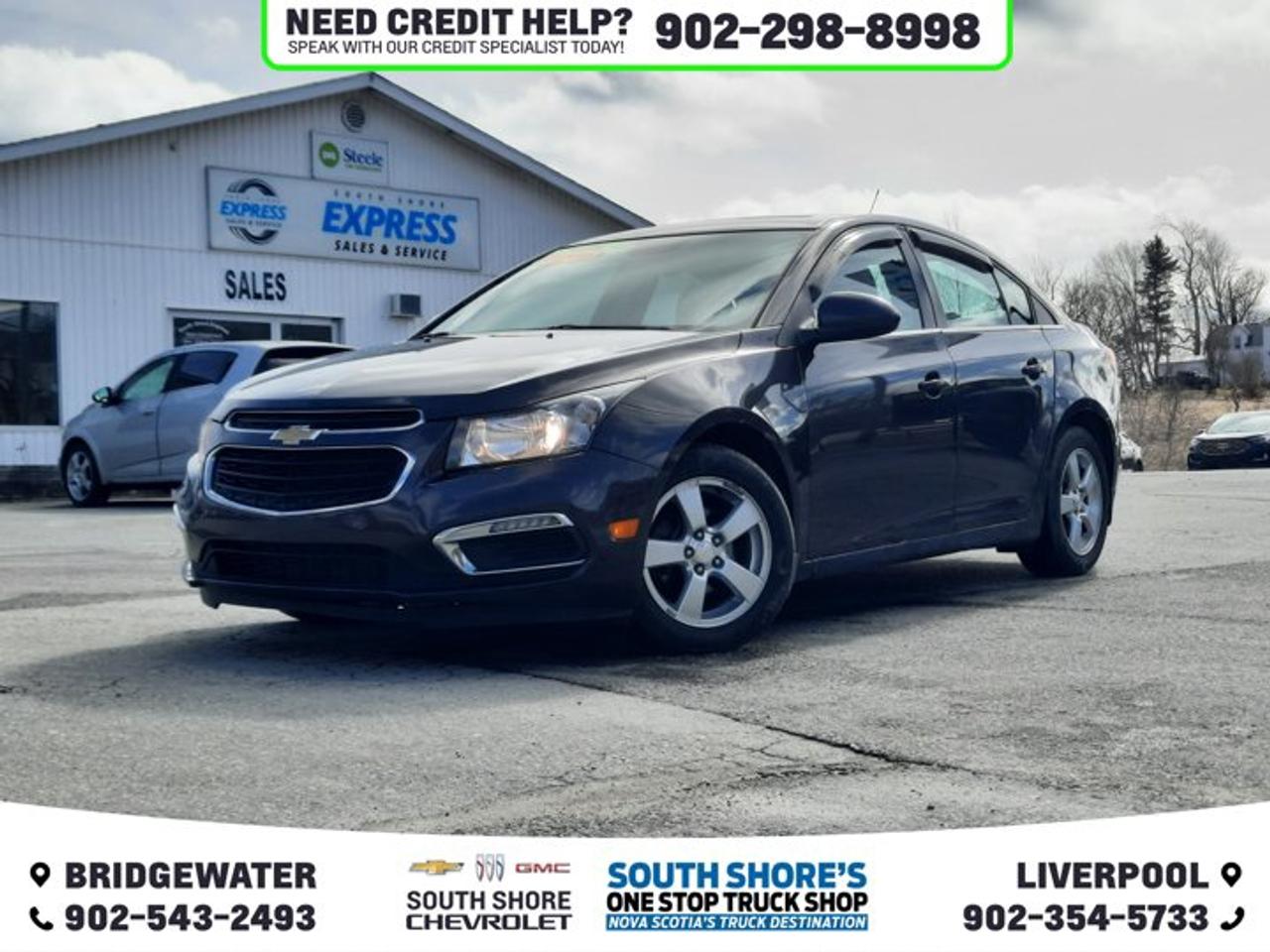 Recent Arrival! Black 2015 Chevrolet Cruze 2LT For Sale, Bridgewater FWD 6-Speed Automatic Electronic with Overdrive ECOTEC 1.4L I4 SMPI DOHC Turbocharged VVT Clean Car Fax, 3-Spoke Leather-Wrapped Steering Wheel, 6-Way Power Driver Seat Adjuster, Air Conditioning, Brake assist, Bumpers: body-colour, CD player, Compass, Delay-off headlights, Driver door bin, Driver/Front Passenger Illuminated Vanity Mirrors, Dual front impact airbags, Electronic Stability Control, Exterior Parking Camera Rear, Front anti-roll bar, Front wheel independent suspension, Fully automatic headlights, Heated door mirrors, Illuminated entry, Inside Rear-View Auto-Dimming Mirror, Knee airbag, Occupant sensing airbag, Passenger door bin, Power Sliding Sunroof, Power steering, Power windows, Preferred Equipment Group 1SB, Radio data system, Rear window defroster, Remote keyless entry, Security system, Speed control, Split folding rear seat, Tachometer, Telescoping steering wheel, Tilt steering wheel, Traction control, Trip computer.