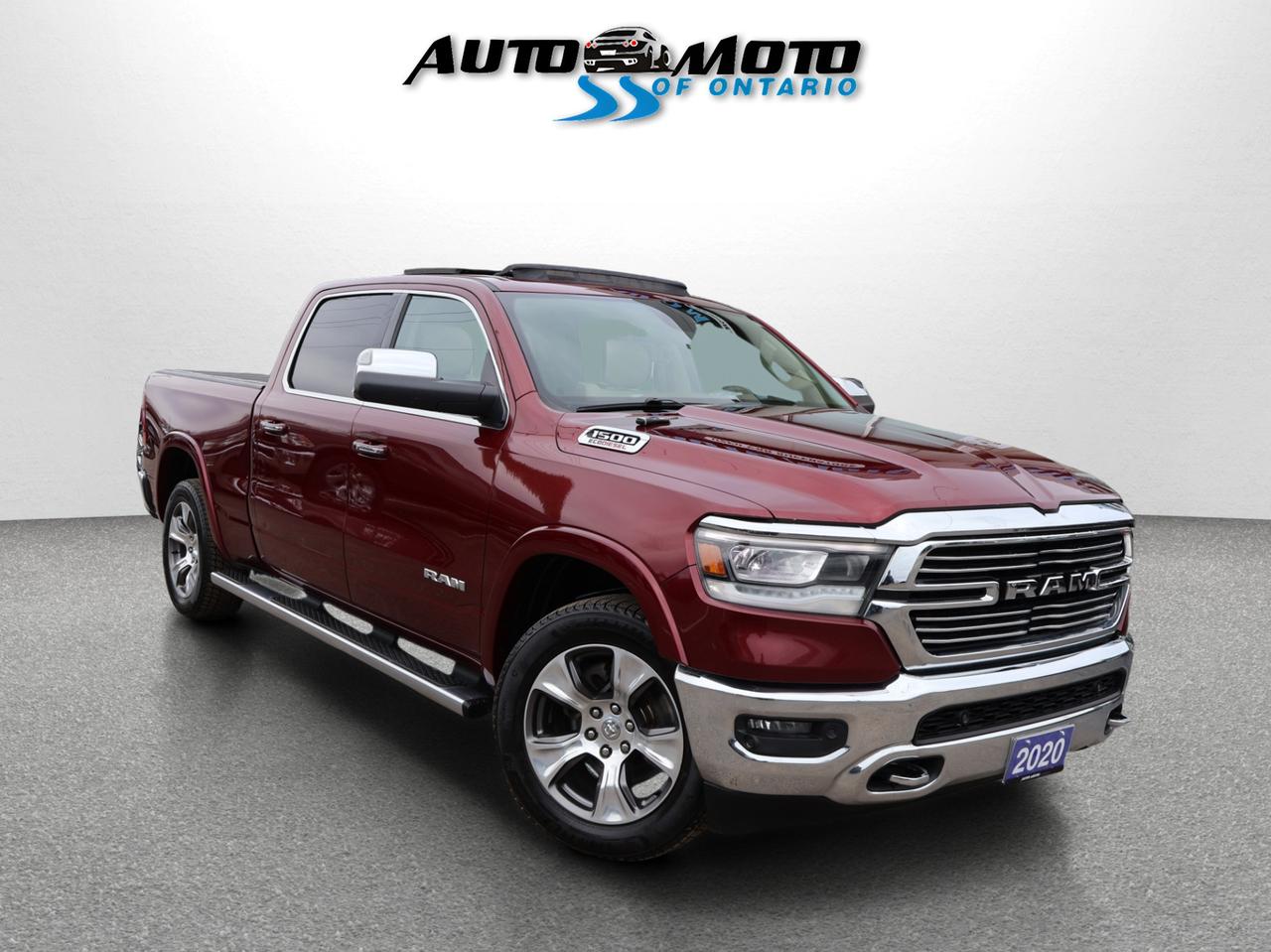 2020 RAM 1500 LARAMIE CREW DESIEL CERTIFIED 4WD *1 OWNER* CAMERA NAV BLUETOOTH LEATHER HEATED SEATS PANO ROOF CRUISE ALLOY S - Photo #1
