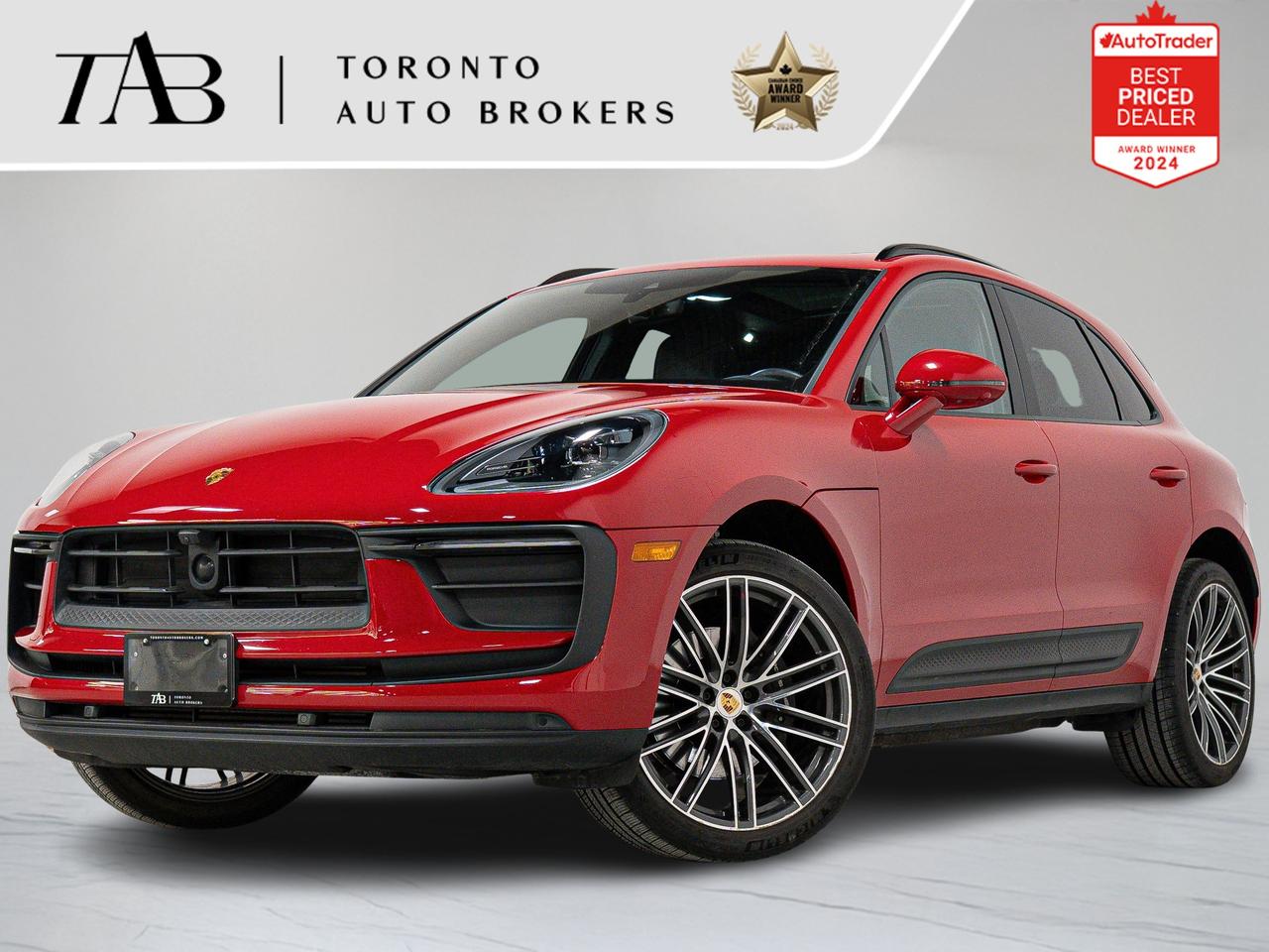The 2024 Porsche Macan PREMIUM PLUS PKG combines unparalleled performance with sophisticated luxury. This local Ontario vehicle comes with a clean Carfax report and remaining manufacturer warranty until March 18th, 2028, or up to 80,000 km, providing peace of mind with your purchase. With its stunning 21-inch wheels, panoramic sunroof, and premium BOSE audio system, the Macan delivers an exceptional balance of style, technology, and driving pleasure.

Key Features Include:

Standard Interior in Black
Carmine Red $3,310
Premium Package Plus $4,170
Panoramic Roof System
Power Seats (14-way) with Memory Package
Heated Seats (Rear)
Ventilated Seats (Front)
LED Headlights in Black incl. Porsche Dynamic Light System Plus (PDLS+) $600
Lane Change Assist (LCA)
Roof Rails in High Gloss Black $460
Exclusive Design Fuel Cap $190
Wheel Center Caps with Colored Porsche Crest $220
All-Season Tyres for 21-Inch Alloy Wheels
21" 911 Turbo Wheels $4,060
Heated GT Sport Steering Wheel in Leather $370
Electric Steering Column $240
BOSE Surround Sound-System $1,130
Heated Windshield $520
Surround View $1,360


NOW OFFERING 3 MONTH DEFERRED FINANCING PAYMENTS ON APPROVED CREDIT. 

WE OFFER THE BEST FINANCE RATES, AND DONT CHARGE ANY FINANCING FEE

 Looking for a top-rated pre-owned luxury car dealership in the GTA? Look no further than Toronto Auto Brokers (TAB)! Were proud to have won multiple awards, including the 2024 AutoTrader Best Priced Dealer, the 2024 CarGurus Award, the 2025 Top Choice Award, the 2025 Consumer Satisfaction Award, the 2025 Canadian Choice Award, the 2025 Three Best Rated Dealer Award, and many more!

With 30 years of experience serving the Greater Toronto Area, TAB is a respected and trusted name in the pre-owned luxury car industry. Our 30,000 sq.Ft indoor showroom is home to a wide range of luxury vehicles from top brands like BMW, Mercedes-Benz, Audi, Porsche, Land Rover, Jaguar, Aston Martin, Bentley, Maserati, and more. And we dont just serve the GTA, were proud to offer our services to all cities in Canada, including Vancouver, Montreal, Calgary, Edmonton, Winnipeg, Saskatchewan, Halifax, and more.

At TAB, were committed to providing a no-pressure environment and honest work ethics. As a family-owned and operated business, we treat every customer like family and ensure that every interaction is a positive one. Come experience the TAB Lifestyle at its truest form, luxury car buying has never been more enjoyable and exciting!

We offer a variety of services to make your purchase experience as easy and stress-free as possible. From competitive and simple financing and leasing options to extended warranties, aftermarket services, and full history reports on every vehicle, we have everything you need to make an informed decision. We welcome every trade, even if youre just looking to sell your car without buying, and when it comes to financing or leasing, we offer same day approvals, with access to over 50 lenders, including all of the banks in Canada. Feel free to check out your own Equifax credit score without affecting your credit score, simply click on the Equifax tab above and see if you qualify.

Call us today or visit our website to learn more about our inventory and services. And remember, all prices exclude applicable taxes and licensing, and vehicles can be certified at an additional cost of $999.