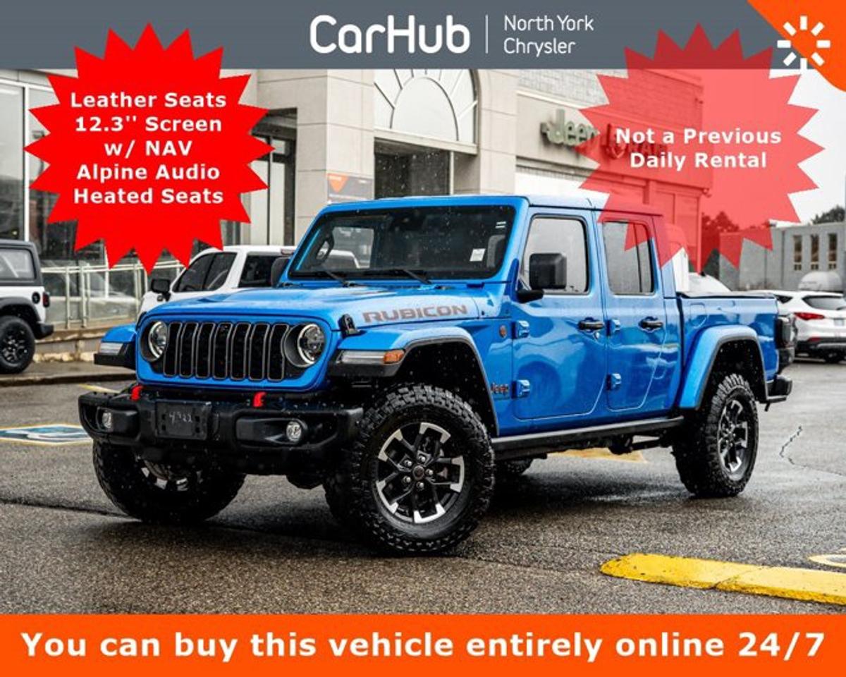 <p> This Jeep Gladiator boasts a Regular Unleaded V-6 3.6 L/220 engine powering this Automatic transmission. WHEELS:17 X 7.5 MACHINED W/BLACK POCKETS, TRANSMISSION: 8-SPEED AUTOMATIC  -inc: Adaptive Cruise Control w/Stop, Transmission Skid Plate, Selec-Speed Control, TIRES: LT285/70R17C BSW M/T  -inc: Falken Brand Tires, 156 KM/H Max Speed Tire Calibration. <p>This Jeep Gladiator Comes Equipped with These Options <br /> QUICK ORDER PACKAGE 24Y RUBICON X  -inc: Engine: 3.6L Pentastar VVT V6 w/ESS, Transmission: 8-Speed Automatic, Rubicon X Package, Steel Front Bumper, Alpine Premium Audio System, Integrated Off-Road Camera, Blind-Spot/Rear Cross-Path Detection, HD Radio, Auto-Dimming Rearview Mirror, Front Heated Seats, Portable Wireless Speaker, GPS Navigation, GPS Antenna Input, Auto High-Beam Headlamp Control, Universal Garage Door Opener, Connected Travel & Traffic Services, Heated Steering Wheel, Park-Sense Rear Park Assist System, Body Colour Rubicon Highline Flare , SOFT TOP WINDOW STORAGE BAG, ROLL-UP TONNEAU COVER, MOPAR WINDSHIELD TIE DOWN STRAP, MOPAR SPRAY-IN BEDLINER, MOPAR DOORS OFF MIRROR KIT, MOPAR COLD AIR INTAKE SYSTEM, MOPAR BRIGHT DOOR SILL GUARDS, MOPAR ALL-WEATHER FLOOR MATS, LOCKING LUG NUTS. </p> <p>Drive Happy with CarHub<br>*** All-inclusive, upfront prices -- no haggling, negotiations, pressure, or games*** Purchase or lease a vehicle and receive a $1000 CarHub Rewards card for service.  *** Purchase this vehicle fully online on CarHub websites</p> <p>Transparency Statement<br>USED VEHICLES:Online prices and payments are for finance purchases  please note there is a $850 safety certification fee. if not Certified, then as per OMVIC Regulations the vehicle is deemed to be not drivable and Not Certified. Cash purchases for used vehicles have a $2,350 surcharge which includes the safety certification (the finance price + $2,350).NEW VEHICLES:New financed vehicles are subject to an $ 850 Processing Fee. New cars priced at over $100,000 including add-ons or accessories are subject to the additional federal luxury tax.While every effort is taken to avoid errors, technical or human error can occur, so please confirm vehicle features, options, materials, and other specs with your CarHub representative. This can easily be done by calling us or by visiting us at the dealership. CarHub used vehicles come standard with 1 key. If we receive more than one key from the previous owner, we include them with the vehicle. Additional keys may be purchased at the time of sale. Ask your Product Advisor for more details. Payments are only estimates derived from a standard term/rate on approved credit. Terms, rates and payments may vary. Prices, rates and payments are subject to change without notice. Please see our website for more details.</p>