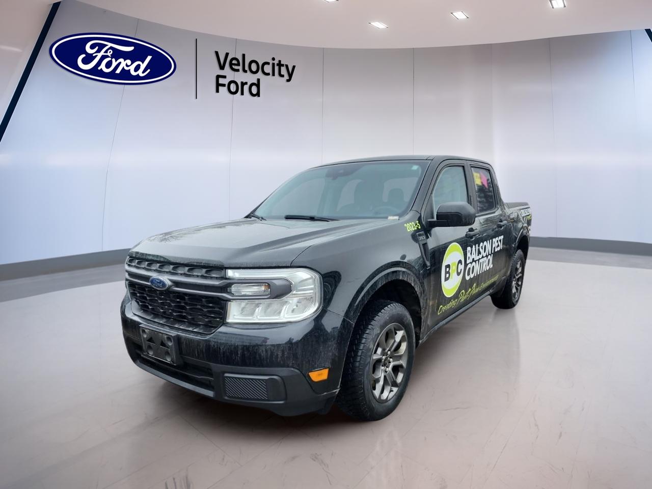 // ACCIDENT FREE!! //
// SINGLE OWNER! //

This 2023 Ford Maverick XLT AWD at Velocity Ford in Moose Jaw is a smart compact truck with real everyday value. CARFAX Canada reports no accident, and it has had a single owner. Finished in Black with a Black interior, this used truck shows 65,712 km and pairs practical size with confident capability.

Powered by a 2.0-litre unleaded engine and an 8-speed automatic transmission, the 2023 Ford Maverick XLT AWD delivers smooth response and useful all-weather traction. With four doors, a comfortable cabin, and a 907-kg towing capacity, it is ready for commuting, weekend projects, and life in Saskatchewan.

FEATURES OF THE Maverick XLT AWD
»» All-wheel drive for added year-round traction
»» 2.0-litre engine with automatic transmission
»» Four-door cab with useful everyday practicality
»» Compact truck size suits city driving

TRUCK FEATURES
»» Tows up to 907 kg confidently
»» Compact bed adds daily hauling versatility
»» Four-door layout supports work and family
»» Pickup design blends utility and comfort

ADVANCED SAFETY FEATURES
»» Anti-lock braking system helps maintain control
»» Stability control supports confident road handling
»» Backup camera assists with reversing visibility
»» Multiple airbags add occupant protection

PERFORMANCE AND EFFICIENCY
»» 2.0-litre engine delivers solid everyday power
»» 8-speed automatic supports smooth shifting
»» All-wheel drive improves traction in weather
»» Compact size helps urban manoeuvrability greatly

COMFORT AND CONVENIENCE
»» Automatic climate control keeps cabin comfortable
»» Cruise control supports relaxed highway driving
»» Power windows add daily ease
»» Adjustable steering wheel improves driving position

TECHNONOLGY AND CONNECTIVITY
»» Bluetooth integration supports hands-free communication
»» WiFi hotspot helps keep devices connected
»» Steering wheel audio controls add convenience
»» Automatic headlights respond to changing light

CARGO SPACE
»» Pickup bed handles gear and supplies
»» Spare tire adds peace of mind
»» Four doors improve loading passenger items
»» Practical layout supports daily utility needs

AWARDS & RECOGNITIONS
»» North American Truck of the Year, 2022

WHAT OTHER OWNERS LIKE
»» Useful size for city and work
»» Comfortable ride for everyday driving
»» Good fuel economy from turbo engine
»» Flexible cabin and cargo practicality

This 2023 Ford Maverick XLT AWD stands out by doing more with less bulk. It offers the usefulness of a truck, the easy driving manners many owners want, and the confidence of all-wheel drive. Included features such as LED headlamps, tinted windows, electric mirrors, child safety locks, tire pressure monitoring, passenger airbag sensor, automatic door lock, and illuminated vanity mirrors add practical value without overcomplicating the experience.

For drivers who want a capable used pickup that is easy to live with, this 2023 Ford Maverick XLT AWD is a compelling choice. It is well equipped with the features you use most, sized for daily life, and backed by a clean CARFAX Canada history and single-owner ownership.

This 2023 Ford Maverick XLT AWDs VIN is: 3FTTW8F99PRA47120.