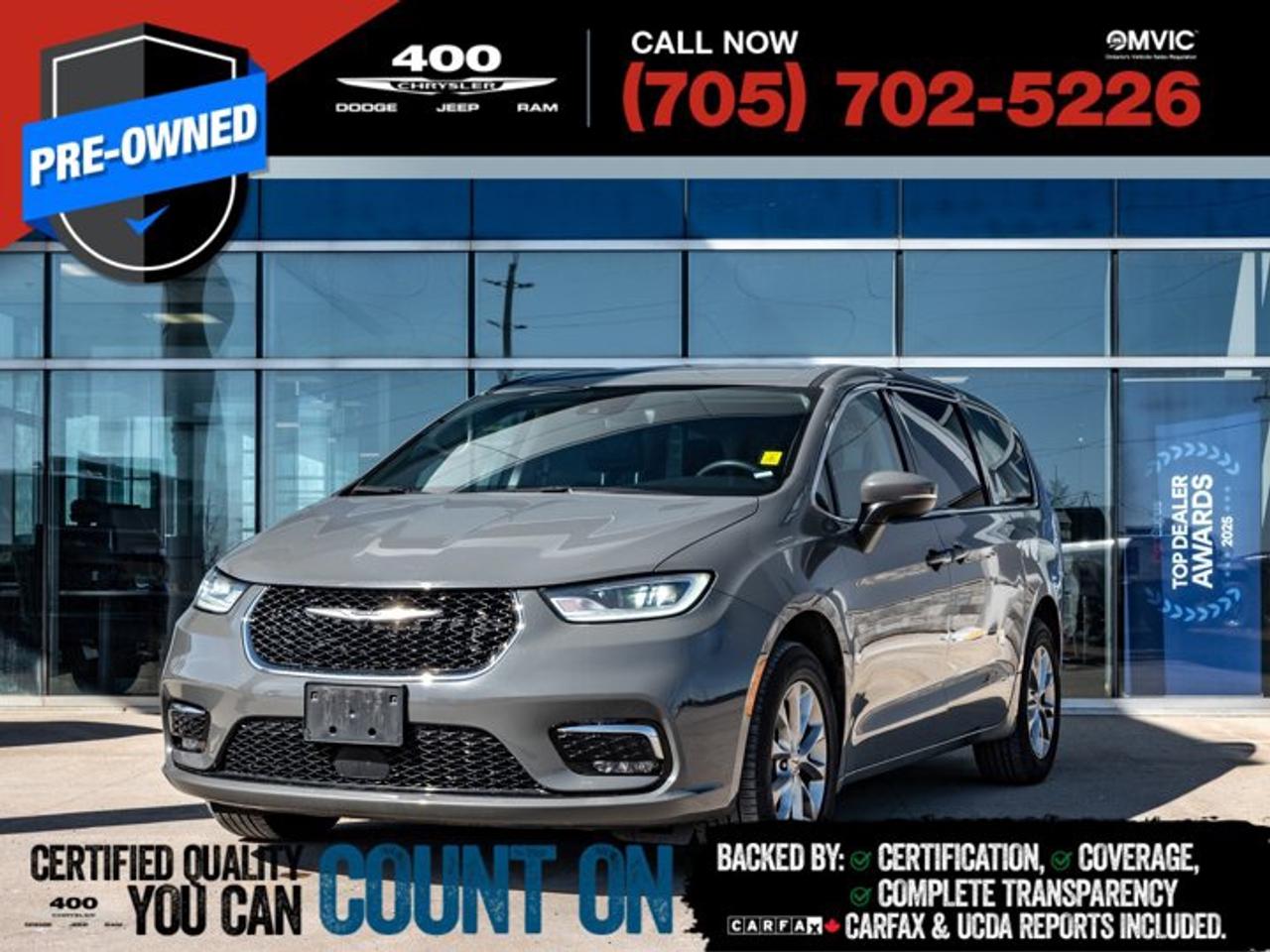 The 2023 Chrysler Pacifica Touring L AWD is the perfect blend of comfort, capability, and modern family-friendly design. With its advanced all-wheel drive system, this minivan is ready to handle Canadian weather with confidence, giving you peace of mind year-round. Inside, youll find a spacious, well-appointed cabin featuring premium leather-trimmed seating, a large touchscreen infotainment system with Apple CarPlay and Android Auto, and convenient features like power sliding doors and a power liftgate. The Pacificas smooth ride, impressive fuel efficiency, and versatile Stow n Go seating make it ideal for everything from daily commutes to weekend road trips. If youre looking for a reliable, stylish, and highly practical vehicle that doesnt compromise on comfort or technology, this Pacifica Touring L AWD checks every box. | PREVIOUS DAILY RENTAL |