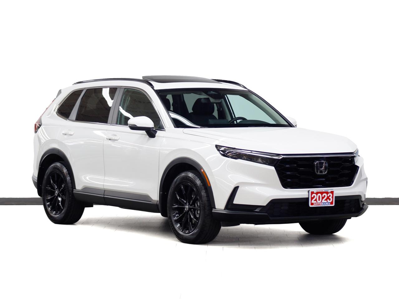 <div style=margin-bottom: 15px;><p data-path-to-node=1>Cash Price: $32,950 Finance Price: $30,950</p></div><div style=margin-bottom: 15px;><p data-path-to-node=2>Clean CarFax. 1.5L Turbocharged 4-cylinder engine (190 hp) | Continuously Variable Transmission (CVT) | Real Time AWD with Intelligent Control System | Power moonroof | Sport-specific black cloth seating with orange stitching | 18-inch black aluminum-alloy wheels | Leather-wrapped heated steering wheel | Heated front seats | 10-way power driver seat with lumbar support | Dual-zone automatic climate control | 7-inch touchscreen display | Apple CarPlay / Android Auto | Honda Sensing Suite | Adaptive Cruise Control (ACC) | Lane Keeping Assist (LKAS) | Road Departure Mitigation | Front and rear parking sensors | LED headlights with auto-on/off | Proximity key with push-button start | Remote engine start | Power liftgate | Backup camera | Bluetooth. Smooth Eco Comfort. Extended warranty options available. Trades are welcome. Financing for all credit types. Same-day approval. 125-point inspection completed. Detailed from corner to corner. Over 250 high-quality used vehicles available at the lowest prices for you to choose from. All vehicles are indoors. Visit us rain or shine.</p></div><div style=margin-bottom: 15px;>Call us to book a test drive: <a href=tel:4167397262>416-739-7262</a><br>Get pre-approved for your car loan in a minute: <a href=https://www.autorama.ca/financing/>Apply for Used Car Financing</a><br>Visit our showroom: 1205 Finch Ave West, North York, ON M3J 2E8</div><div style=margin-top: 15px; margin-bottom: 15px;>&mdash;&mdash;&mdash;&mdash;&mdash;&mdash;&mdash;&mdash;&mdash;&mdash;&mdash;&mdash;&mdash;&mdash;&mdash;&mdash;&mdash;&mdash;&mdash;&mdash;&mdash;&mdash;&mdash;&mdash;&mdash;&mdash;&mdash;&mdash;</div><h3 style=margin-bottom: 5px; margin-top: 0;>Pricing&nbsp;</h3><div style=margin-bottom: 15px;>Best Priced Dealer Award Winner for consecutive years. No admin or hidden fees. Prices exclude HST and licensing. Although every effort is made to ensure accuracy, Autorama is not responsible for typographical errors, omissions, or changes. Please verify all details in person. <span style=text-decoration: underline;>All vehicles can be Certified for an additional $999</span>. If not Certified, as per OMVIC Regulations, the vehicle is deemed to be not drivable and not Certified. Special pricing is not available to commercial, dealer, or exporting purchasers.</div><div style=margin-top: 15px; margin-bottom: 15px;>&mdash;&mdash;&mdash;&mdash;&mdash;&mdash;&mdash;&mdash;&mdash;&mdash;&mdash;&mdash;&mdash;&mdash;&mdash;&mdash;&mdash;&mdash;&mdash;&mdash;&mdash;&mdash;&mdash;&mdash;&mdash;&mdash;&mdash;&mdash;</div><h3 style=margin-bottom: 5px; margin-top: 0;>Financing</h3><div style=margin-bottom: 15px;>We welcome all credit types (no credit, new to the country, bankruptcy, consumer proposal, collections, and others). We offer $0 down and no payment for up to 6 months on approved credits. Want to get started now? Apply for a <a href=https://www.autorama.ca/financing/?utm_source=vdpdesc&utm_medium=vdpdesc>car loan online</a>. Same-day auto finance approvals and same-day delivery are available for qualified customers.</div><div style=margin-top: 15px; margin-bottom: 15px;>&mdash;&mdash;&mdash;&mdash;&mdash;&mdash;&mdash;&mdash;&mdash;&mdash;&mdash;&mdash;&mdash;&mdash;&mdash;&mdash;&mdash;&mdash;&mdash;&mdash;&mdash;&mdash;&mdash;&mdash;&mdash;&mdash;&mdash;</div><h3 style=margin-bottom: 5px; margin-top: 0;>Vehicle Review</h3><div style=margin-bottom: 15px;><p data-path-to-node=12>The 2023 HONDA CR-V SPORT-B AWD offers the same rugged redesign and turbocharged performance as the standard Sport trim, but at an even better value. The B designation indicates this model was produced without the Blind Spot Information (BSI) system, which allowed for faster delivery during global supply chain shortages. Aside from the missing BSI, you still get the full aggressive Sport treatment, including Berlina Black 18-inch wheels, gloss black exterior accents, and the distinctive orange-stitched interior. Inside, you&rsquo;ll find the latest Honda architecture with a honeycomb dash, a power moonroof, and essential connectivity through Apple CarPlay. It remains a safety leader with the standard Honda Sensing suite, providing Adaptive Cruise Control and Lane Keeping Assist. For drivers looking for a modern, high-tech AWD SUV that prioritizes value and utility, the CR-V Sport-B is a fantastic choice. We have a wide selection of used <a href=https://www.autorama.ca/vehicles?dsp_model=101 target=_blank rel=noopener>HONDA CR-V</a> to help you choose.</p></div><div style=margin-top: 15px; margin-bottom: 15px;>&mdash;&mdash;&mdash;&mdash;&mdash;&mdash;&mdash;&mdash;&mdash;&mdash;&mdash;&mdash;&mdash;&mdash;&mdash;&mdash;&mdash;&mdash;&mdash;&mdash;&mdash;&mdash;&mdash;&mdash;&mdash;&mdash;&mdash;&mdash;</div><h3 style=margin-bottom: 5px; margin-top: 0;>Warranty</h3><div style=margin-bottom: 15px;>This vehicle qualifies for an extended warranty with a variety of terms and coverage options. Ask us anytime, we&rsquo;ll help you choose the plan that&rsquo;s right for you.</div><div style=margin-top: 15px; margin-bottom: 15px;>&mdash;&mdash;&mdash;&mdash;&mdash;&mdash;&mdash;&mdash;&mdash;&mdash;&mdash;&mdash;&mdash;&mdash;&mdash;&mdash;&mdash;&mdash;&mdash;&mdash;&mdash;&mdash;&mdash;&mdash;&mdash;&mdash;&mdash;&mdash;</div><h3 style=margin-bottom: 5px; margin-top: 0;>Trade-In / Appraisal</h3><div style=margin-bottom: 15px;>Have a vehicle to trade? We pay top dollar for trades, any vehicle, any condition. Bring your trade for a free appraisal when you visit us or you can apply for</div><div style=margin-top: 15px; margin-bottom: 15px;>&mdash;&mdash;&mdash;&mdash;&mdash; &mdash;&mdash;&mdash;&mdash;&mdash;&mdash;&mdash;&mdash;&mdash;&mdash;&mdash;&mdash;&mdash;&mdash;&mdash;&mdash;&mdash;&mdash;&mdash;&mdash;&mdash;&mdash;&mdash;</div><h3 style=margin-bottom: 5px; margin-top: 0;>Visit / Showroom Info</h3><div style=margin-bottom: 15px;>Visit our indoor showroom (rain or shine) at:<br>Autorama 1205 Finch Ave West, North York, ON M3J 2E8<br>Call us at <a href=tel:4167397262>416-739-7262</a> to book a test drive or ask questions.</div><div style=margin-top: 15px; margin-bottom: 15px;>&mdash;&mdash;&mdash;&mdash;&mdash;&mdash;&mdash;&mdash;&mdash;&mdash;&mdash;&mdash;&mdash;&mdash;&mdash;&mdash;&mdash;&mdash;&mdash;&mdash;&mdash;&mdash;&mdash;&mdash;&mdash;&mdash;&mdash;&mdash;</div><h3 style=margin-bottom: 5px; margin-top: 0;>Who we are</h3><div style=margin-bottom: 15px;>Autorama is Toronto&rsquo;s trusted, award-winning <a href=https://www.autorama.ca/?utm_source=vdpdesc&utm_medium=vdpdesc>used car dealership</a>, offering over 250 hand-picked vehicles at the lowest prices. We&rsquo;re committed to exceptional service and have proudly served Toronto, Mississauga, Brampton, and the GTA for over 25 years &mdash; and with our full indoor showroom, you can visit us rain or shine.</div><div style=margin-top: 15px; margin-bottom: 15px;>&mdash;&mdash;&mdash;&mdash;&mdash;&mdash;&mdash;&mdash;&mdash;&mdash;&mdash;&mdash;&mdash;&mdash;&mdash;&mdash;&mdash;&mdash;&mdash;&mdash;&mdash;&mdash;&mdash;&mdash;&mdash;&mdash;&mdash;&mdash;</div><h3 style=margin-bottom: 5px; margin-top: 0;>Disclaimers</h3><ul style=margin-top: 0; padding-left: 20px;><li><span data-olk-copy-source=MessageBody>Prices exclude HST and licensing.</span></li></ul><ul style=margin-top: 0; padding-left: 20px;><li data-ogsc= data-olk-copy-source=MessageBody>Prices, rates, and payments are subject to change without notice.</li></ul><ul style=margin-top: 0; padding-left: 20px;><li data-ogsc= data-olk-copy-source=MessageBody>Advertised price includes a $2,000 finance credit. Cash price may differ.</li></ul><ul style=margin-top: 0; padding-left: 20px;><li data-ogsc= data-olk-copy-source=MessageBody>All vehicles come standard with one key. Additional keys may be purchased at the time of sale.</li></ul><ul style=margin-top: 0; padding-left: 20px;><li><span data-olk-copy-source=MessageBody>Although every effort is made to ensure accuracy, Autorama is not responsible for typographical errors, omissions, or changes. Please verify all details with your Sales & Finance Specialist.</span></li></ul>