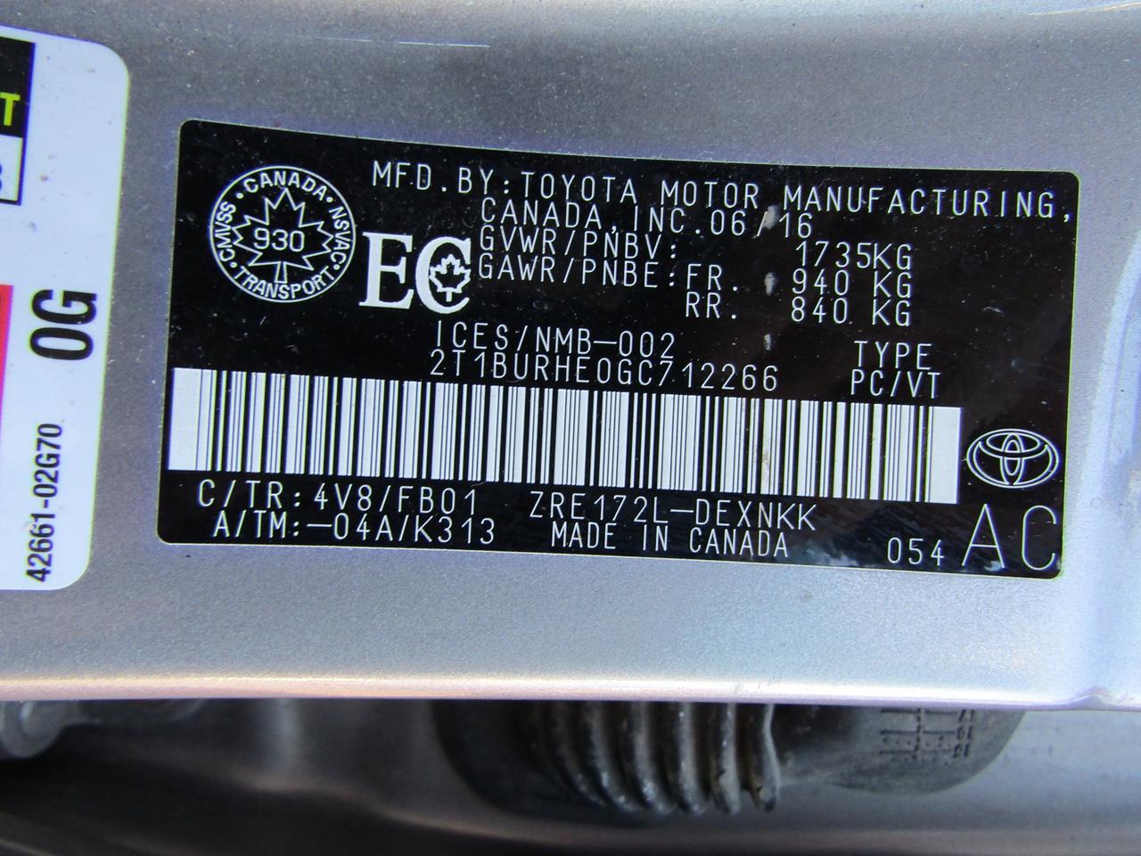 2016 Toyota Corolla LE,Camera,Bluetooth,Cruise Ctrl,Low Km*Certified* Photo
