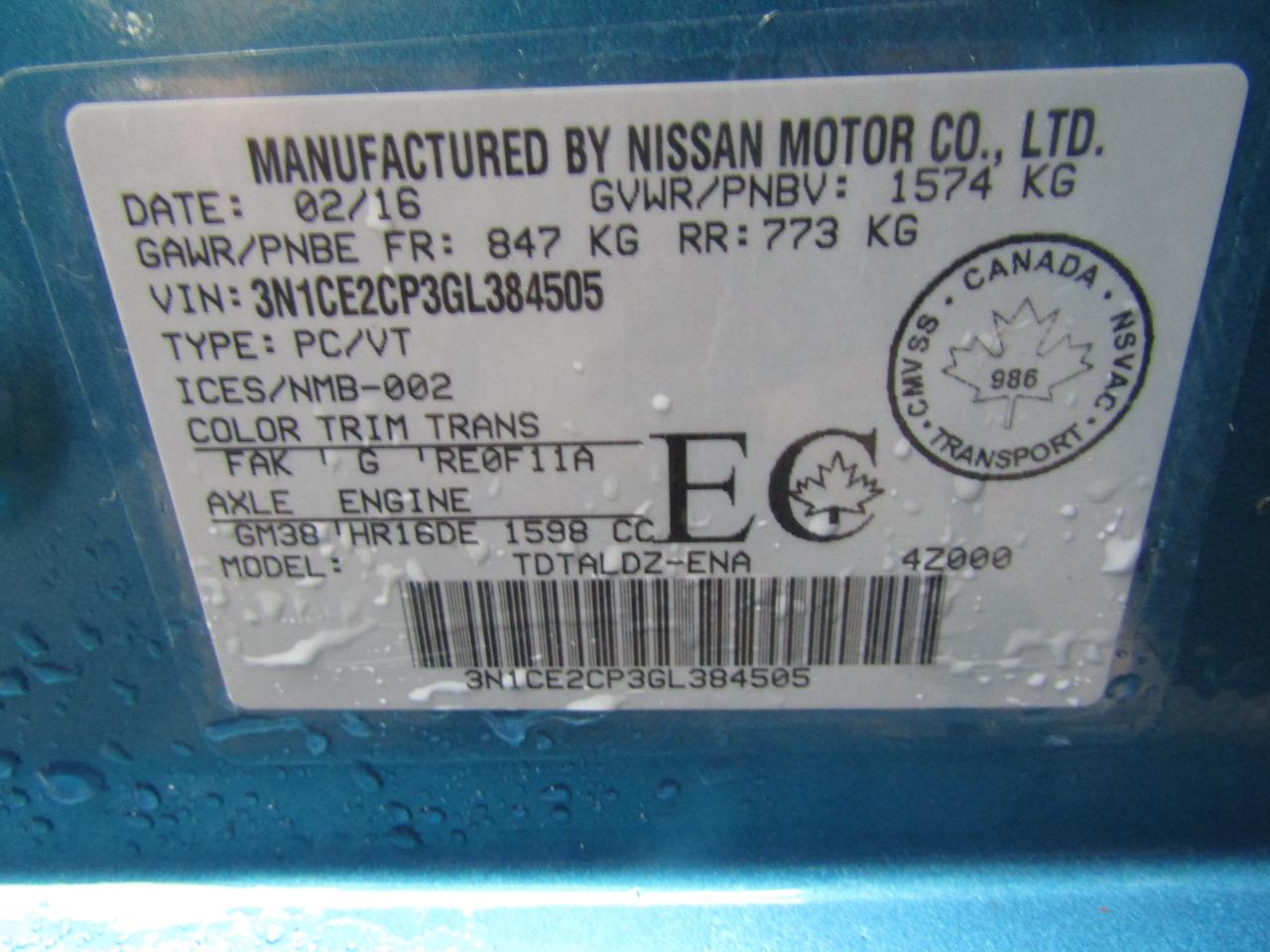 2016 Nissan Versa Note S, Bluetooth, Cruise Ctrl, Automatic, *Certified* Photo