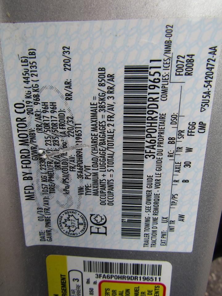 2013 Ford Fusion SE,Camera,Bluetooth,Cruise Ctrl,Alloy*AS IS* Photo