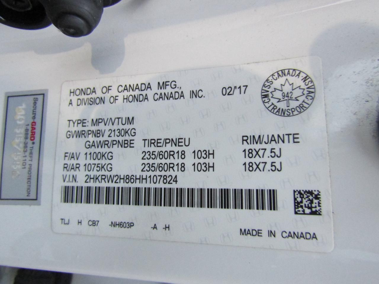 2017 Honda CR-V EX-L, Leather, Sunroof, 2Camera, *Certified* Photo