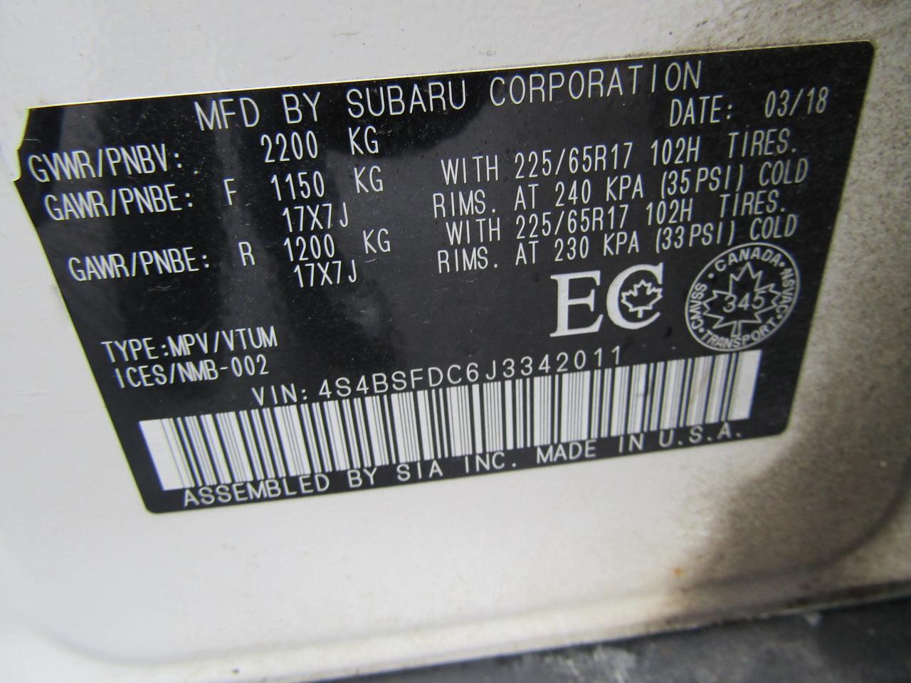 2018 Subaru Outback 3.6R Limited, ,AWD, Sunroof, Camera, Bluetooth, Alloy, *Certified* Photo