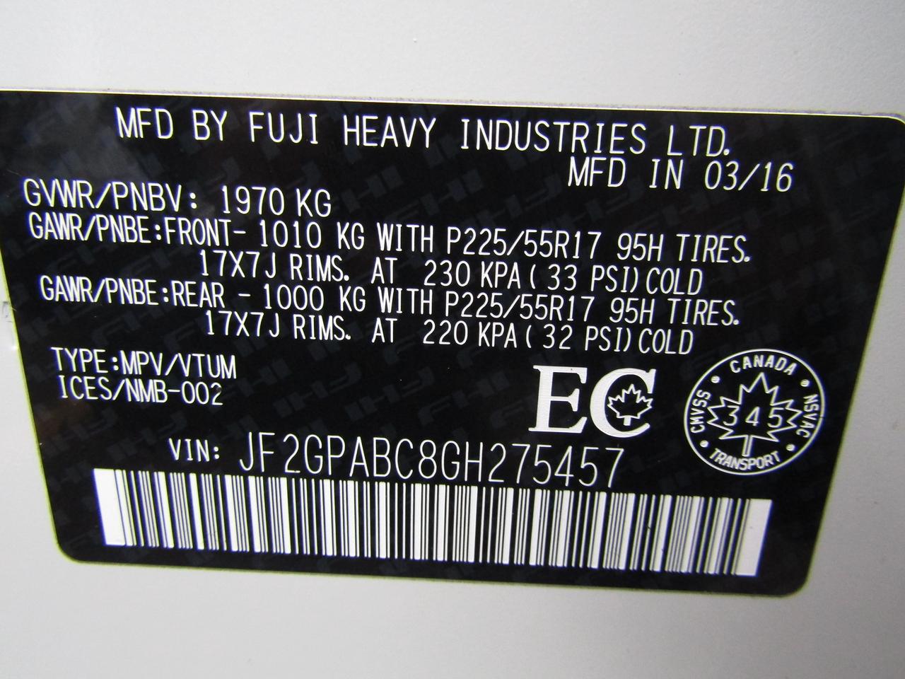 2016 Subaru Crosstrek Touring, AWD, Shifting Paddle, Camera, Alloy, *Certified* Photo