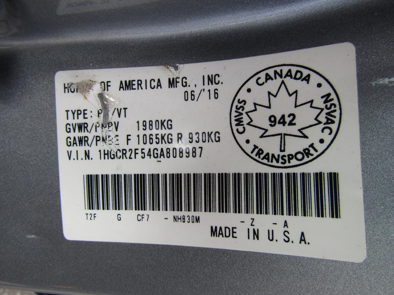 2016 Honda Accord Sport, Sunroof, Leather, 2Camera, Alloy, *Certified* Photo