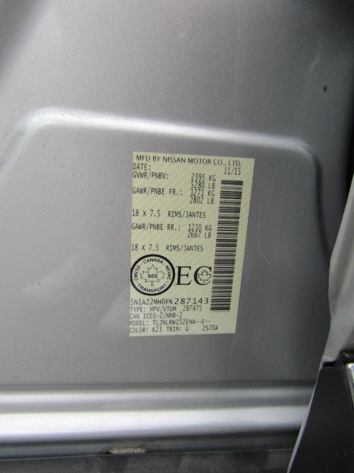 2015 Nissan Murano SL, AWD, Navi, Pano, Camera, Leather, *Certified* Photo