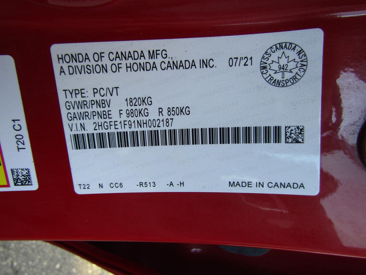 2022 Honda Civic Touring, Navi, Sunroof, Lane Assist, Camera, *Certified* Photo