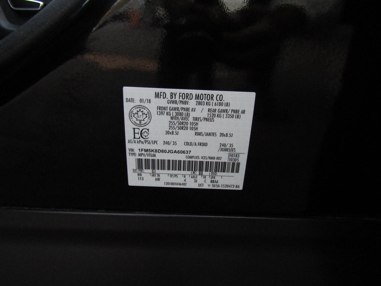 2018 Ford Explorer XLT, AWD, 7Pass, Navi, Pano, Leather, Camera, *Certified* Photo