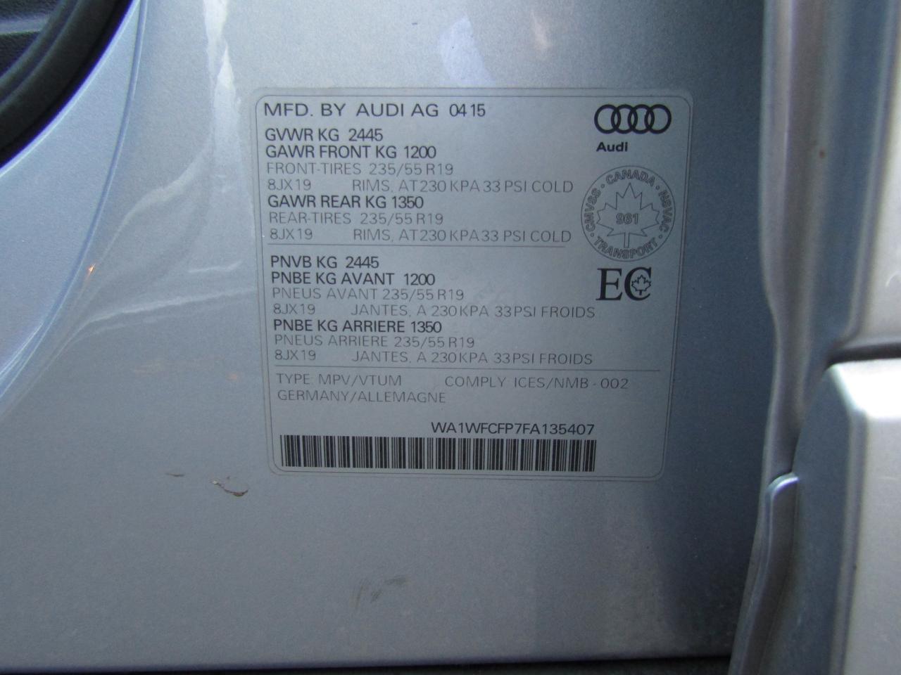 2015 Audi Q5 S-Line, Technik, Quattro, Navi, Pano, Leather, Memory, *Certified* Photo