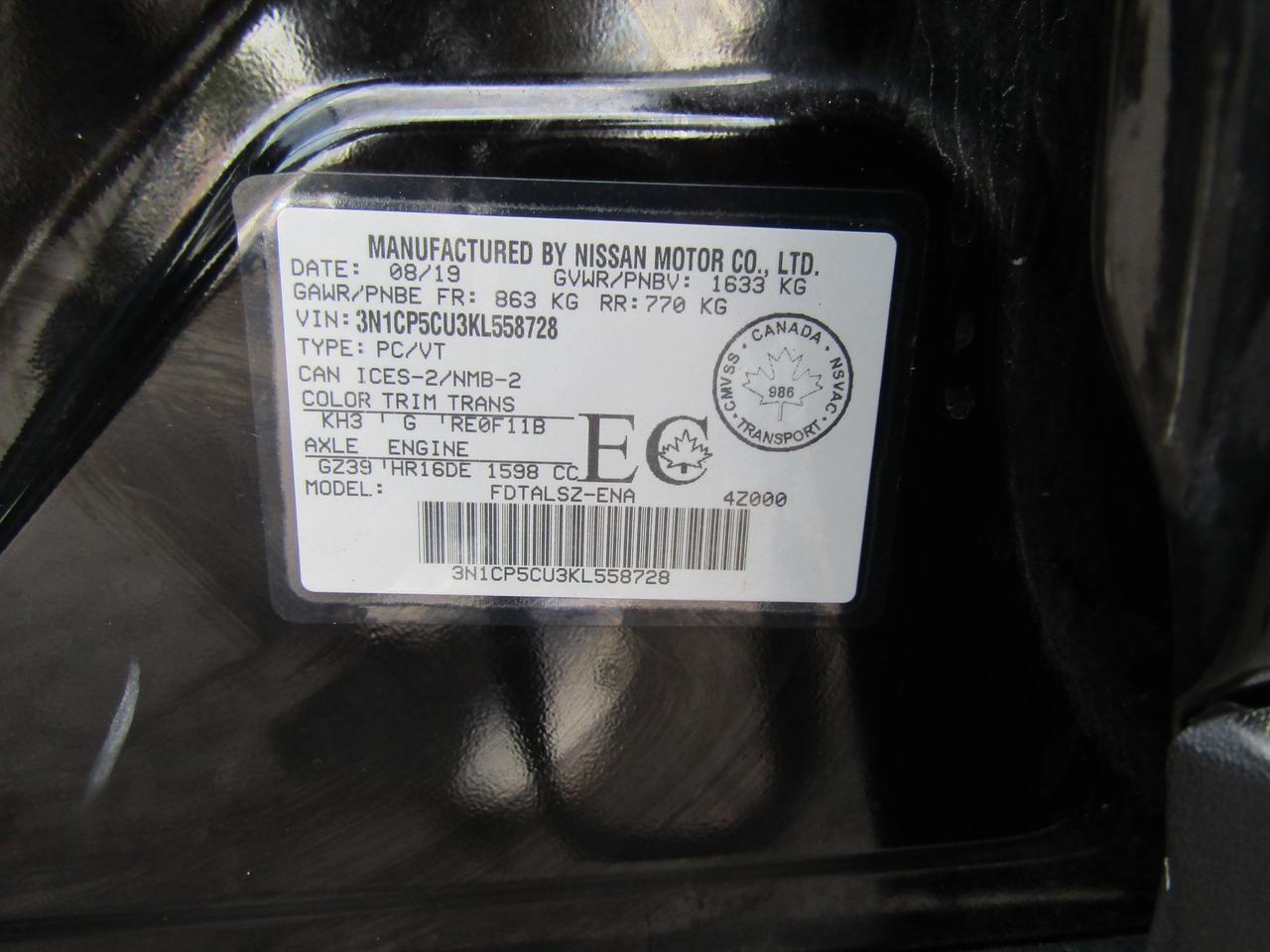 2019 Nissan Kicks SV, Camera, Bluetooth, Heated Seats, Bluetooth, Alloy, *Certified* Photo