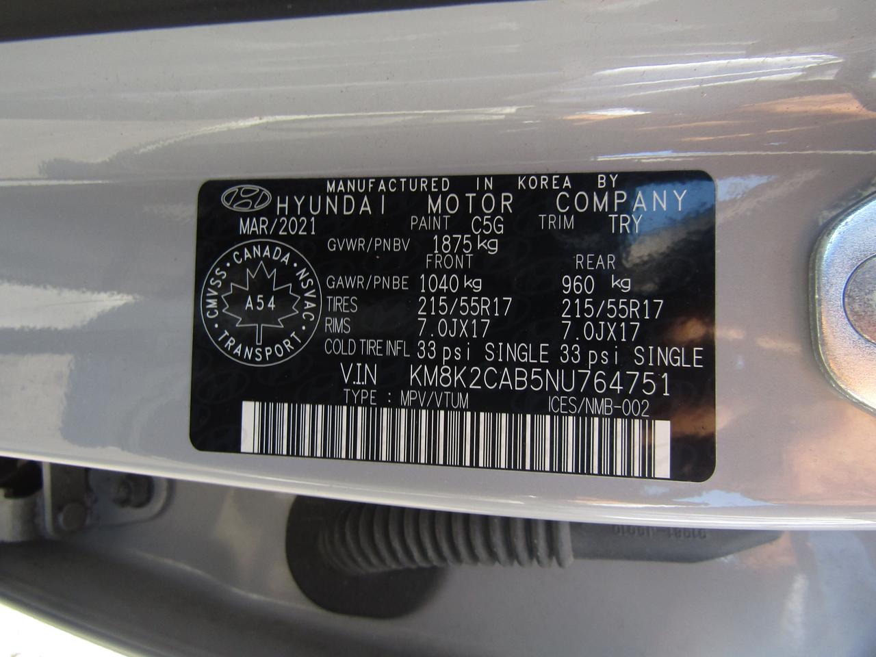 2022 Hyundai KONA Preferred, AWD, Blind Spot, Lane Assist, Camera, Bluetooth, *Certified* Photo