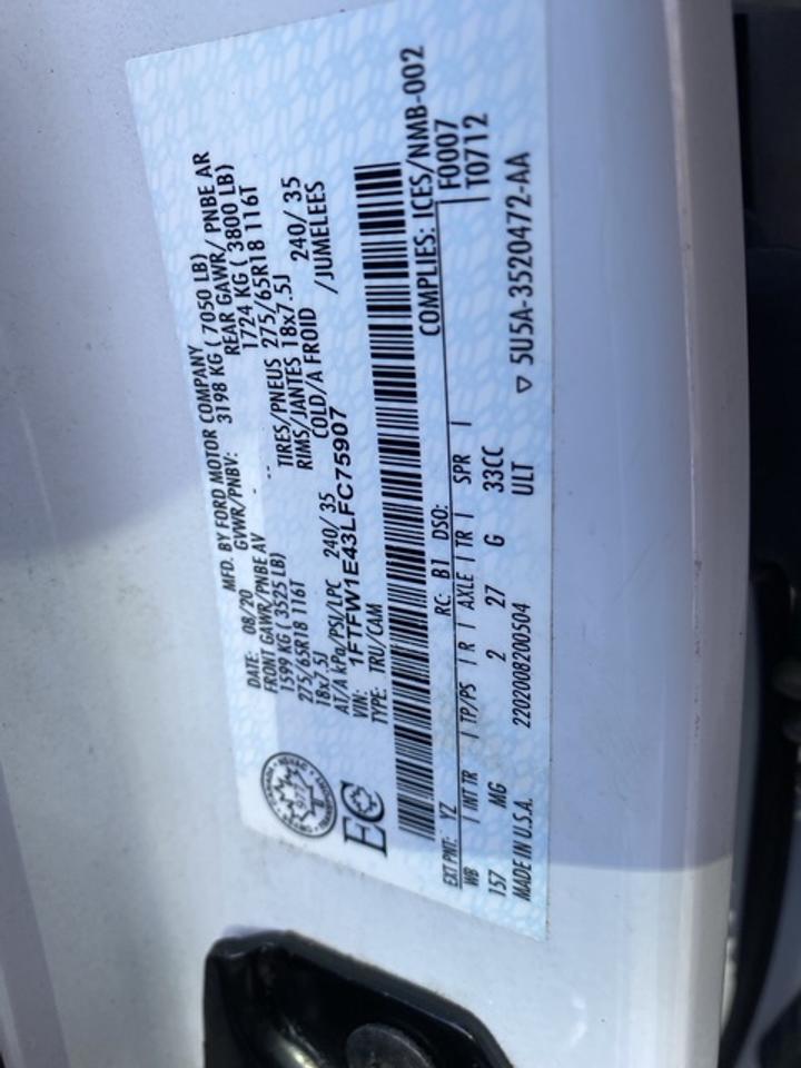 2020 Ford F-150 XLT 4WD SuperCrew 6.5' Box Photo