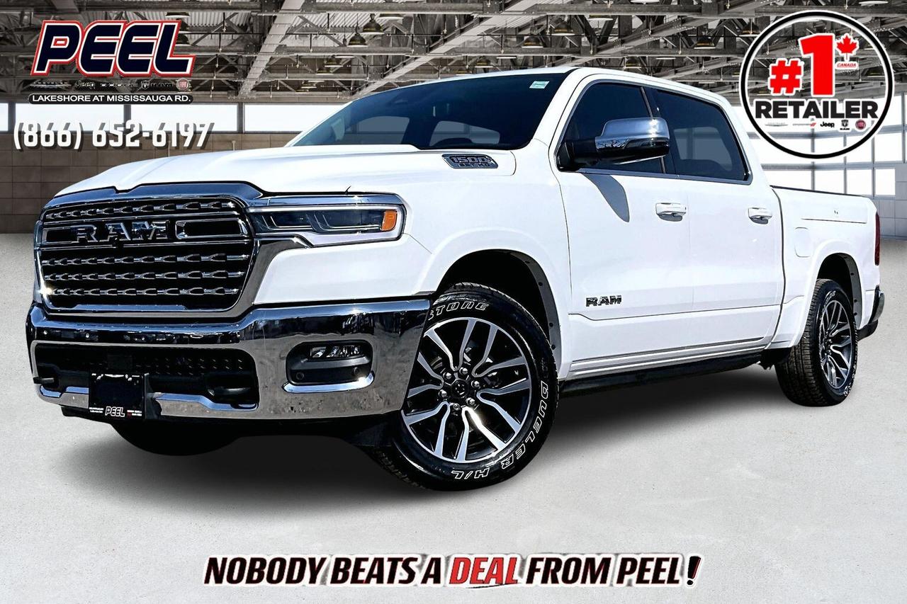 COME SEE WHY NOBODY BEATS A DEAL FROM PEEL! Your Source for ALL make and models used cars and trucks. The True #1 Stellantis Retailer in Ontario for 14 years and running!! (*)

2025 Ram 1500 Longhorn Crew Cab 4X4 | 3.0L Hurricane High Output Twin Turbo I-6 | Bright White | FULLY LOADED | Level A Equipment Group | Dual-pane Panoramic Sunroof | Bison Brown Leather Interior | Heated & Ventilated & Massaging Leather Bucket Seats | Uconnect 14.4" Touchscreen Display w/ Navigation | 19-speaker Harman/Kardon High Performance Audio System | Front Passenger Interactive Display | Power Running Boards | Hands-free Active Driving Assist System | 360 Surround View Camera System | Dual Smartphone Qi Wireless Charging Pads | Wireless Apple CarPlay & Android Auto | Heated Steering Wheel | Remote Start | Heads-up Display | Digital Rearview Mirror | Smartphone Key Capable | Mopar Spray-in Bed Liner | Class IV Hitch Receiver | Trailer Brake Control | 3.92 Rear Axle Ratio | RamBox Cargo Management System

______________________________________________________

Engage & Explore with Peel Chrysler: Whether youre inquiring about our latest offers or seeking guidance, 1-866-652-6197 connects you directly. Dive deeper online or connect with our team to navigate your automotive journey seamlessly.

WE TAKE ALL TRADES & CREDIT. WE SHIP ANYWHERE IN CANADA! OUR TEAM IS READY TO SERVE YOU 7 DAYS!
______________________________________________________
Our advertised prices are for consumers (i.e end users) only. 

*FREE CarFax (click the link above to check it out at no cost to you!)*

*FULLY CERTIFIED! (Have you seen some of these other dealers stating in their advertisements that certification is an additional fee? NOT HERE! Our certification is already included in our low sale prices to save you more!)

(*) Based on the Eastern Business Center National Ranking reported sales to actual customers, not including demonstrators.
______________________________________________________

Peel Chrysler  A Trusted Destination: Based in Port Credit, Ontario, we proudly serve customers from all corners of Ontario and Canada including Toronto, Oakville, North York, Richmond Hill, Ajax, Hamilton, Niagara Falls, Brampton, Thornhill, Scarborough, Vaughan, London, Windsor, Cambridge, Kitchener, Waterloo, Brantford, Sarnia, Pickering, Huntsville, Milton, Woodbridge, Maple, Aurora, Newmarket, Orangeville, Georgetown, Stouffville, Markham, North Bay, Sudbury, Barrie, Sault Ste. Marie, Parry Sound, Bracebridge, Gravenhurst, Oshawa, Ajax, Kingston, Innisfil and surrounding areas. On our website www.peelchrysler.com, you will find a vast selection of new vehicles including the new and used Ram 1500, 2500 and 3500. Chrysler Grand Caravan, Chrysler Pacifica, Jeep Cherokee, Wrangler and more. All vehicles are priced to sell. We deliver throughout Canada. website or call us 1-866-652-6197. 

Disclaimer Statement: At Peel Chrysler, your satisfaction is our priority. While many pre-owned vehicles originally come with two keys, variations may occur based on trade-ins, and all Peel Chrysler Pre-Owned Vehicles come standard with one key. Any extras provided by the previous owner will be included with your purchase, and additional keys can be bought at the time of sale. Online prices and payments are for finance purchases. Used vehicles that are being financed are subject to a $499 (^$1500 non-prime) financing fee, while cash purchases (certified cheque, bank draft, or wire transfer) on used vehicles have a $2,000 surcharge ( online price + $2,000). Cash purchases of new vehicles only incur applicable taxes and licensing fees, and those priced above $100,000 (including accessories or add-ons) are subject to a federal luxury tax. Optional finance and lease terms are available, and if trading in a vehicle with an outstanding loan balance requiring Peel Chrysler to facilitate the lien payout, a Lien Payout Fee of $349 applies. Prices, rates, and payments are subject to change without notice. While we strive for accuracy, occasional technical or human errors may occur, so we encourage verifying all vehicle details, including features, options, materials, and specifications, with a Peel Chrysler representative by contacting us or visiting our dealership. Experience seamless convenience with our nationwide delivery options. Visit our website or contact us for more details.