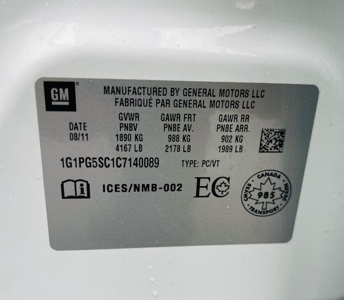 2012 Chevrolet Cruze 4dr Sedan Eco w/1SA Photo