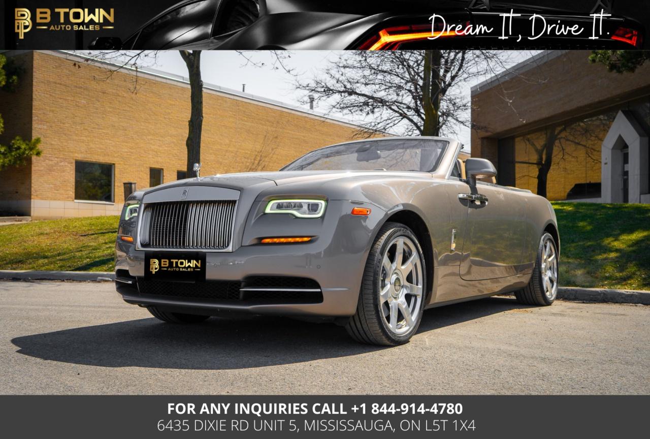 <span>

<strong>2017 Rolls-Royce Dawn delivers unmatched luxury, handcrafted elegance, and effortless V12 performance in a stunning convertible.</strong> Finished in Grey over premium interior, it offers an ultra-refined open-top driving experience with signature Rolls-Royce presence.</span>




<span>Powered by a <strong>6.6L twin-turbocharged V12 paired with an 8-speed automatic transmission and rear-wheel drive, it delivers 563 horsepower,</strong> providing smooth, silent acceleration and a truly luxurious ride.</span>




<strong>Key Features & Options:</strong>

<span>6.6L Twin-Turbo V12 Engine</span>

<span>8-Speed Automatic Transmission</span>

<span>Power Convertible Soft Top</span>

<span>Signature Rolls-Royce Coach Doors</span>

<span>Handcrafted Leather Interior</span>

<span>Real Wood Veneer Trim</span>

<span>Heated & Ventilated Power Seats with Memory</span>

<span>Heated Steering Wheel</span>

<span>Bespoke Audio System</span>

<span>Navigation System</span>

<span>360&deg; Camera & Parking Sensors</span>

<span>Adaptive Cruise Control&nbsp;</span>

<span>Keyless Entry & Push-Button Start</span>

<span>Air Suspension for Ultimate Comfort</span>

<span>LED Headlights</span>







<strong>At B-Town Auto Sales, each vehicle undergoes a comprehensive inspection to ensure exceptional quality and performance. We proudly serve customers across the Greater Toronto Area and beyond, offering competitive financing, trade-ins, and nationwide shipping.</strong>

<strong>

Thank you for choosing B-Town Auto Sales.</strong>