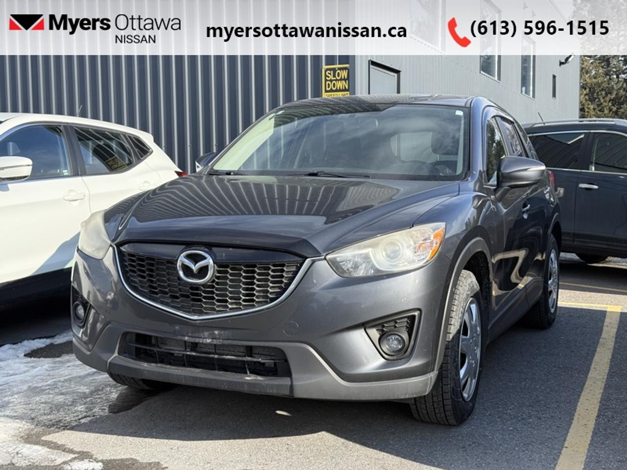 <b>Sunroof,  Heated Seats,  Rear View Camera,  Bluetooth,  Fog Lamps!</b><br> <br>  Compare at $8240 - Our Price is just $8000! <br> <br>The motor vehicle sold under this contract is being sold as-is and is not represented as being in road worthy condition, mechanically sound or maintained at any guaranteed level of quality. The vehicle may not be fit for use as a means of transportation and may require substantial repairs at the purchasers expense. It may not be possible to register the vehicle to be driven in its current condition. <br><br>With its spacious, functional interior, impressive fuel economy and top safety scores, the 2015 Mazda CX-5 is a top pick among small crossovers. The fact that its also fun to drive comes as a bonus, says Edmunds.com. This 2015 Mazda CX-5 is fresh on our lot in Ottawa. <br> <br>The 2015 Mazda CX-5 is a small crossover SUV that is big on style, function and features. The CX-5 offers great fuel economy, great safety ratings and a roomy, comfortable interior that makes it perfect for the family on the go. If you are not ready to give up performance for more passenger room, the CX-5 should be on the top of your list. This SUV has 198,500 km. Its Sky Blue Mica in colour and is completely accident free based on the <a href=https://vhr.carfax.ca/?id=mMh6FC4yhTuDdQBWQishrjSHA5fCCM6y target=_blank>CARFAX Report</a>. It has an Automatic transmission and is powered by a smooth engine.<br> <br>To apply right now for financing use this link: <a href=https://www.myersottawanissan.ca/finance target=_blank>https://www.myersottawanissan.ca/finance</a><br><br> <br/><br>Get the amazing benefits of a Nissan Certified Pre-Owned vehicle!!! Save thousands of dollars and get a pre-owned vehicle that has factory warranty, 24 hour roadside assistance and rates as low as 0.9%!!! <br>*LIFETIME ENGINE TRANSMISSION WARRANTY NOT AVAILABLE ON VEHICLES WITH KMS EXCEEDING 140,000KM, VEHICLES 8 YEARS & OLDER, OR HIGHLINE BRAND VEHICLE(eg. BMW, INFINITI. CADILLAC, LEXUS...)<br> Come by and check out our fleet of 30+ used cars and trucks and 90+ new cars and trucks for sale in Ottawa.  o~o