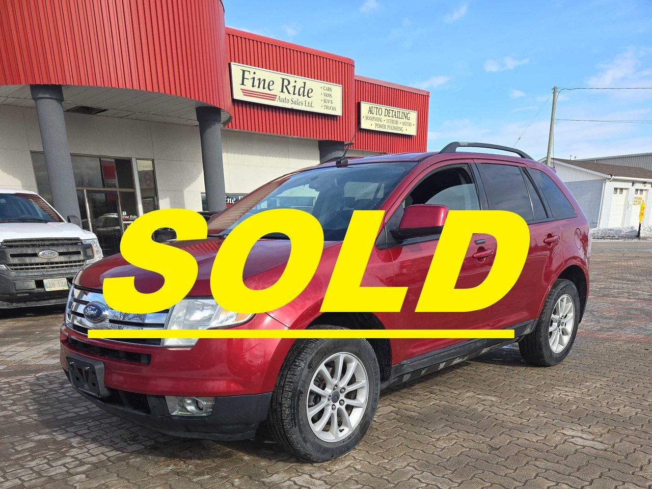 <p><strong>SOLD</strong></p><p>2007 Ford Edge SEL AWD</p><p><strong>THIS VEHICLE HAS A SAFETY INSPECTION ONLY</strong></p><p><strong>WE ARE NOT INTERESTED IN SAFETYING THIS SUV</strong></p><p>3.5LTR V6<br>A/C<br>Tilt<br>Cruise<br>Power windows<br>Power locks<br>Power mirrors<br>Power seats<br>Heated seats<br>5 passengers<br>228,000kms<br>AM/FM radio with Bluetooth<br>Remote starter<br>Alloy wheels<br>Fog lights<br>Original Manitoba SUV!</p><p>$2,975</p><p>Call: 204-415-3300 or 1-855-854-3300<br>Text: 204-226-1790<br>View in person at: Unit 3-3000 Main Street</p><p>DLR# 4614<br>**Plus applicable taxes**</p><p></p><p><span style=color:#000000;><span style=font-family:book antiqua, palatino, serif;font-size:14pt;>Monday                9am to 6pm</span></span><br><span style=color:#000000;><span style=font-family:book antiqua, palatino, serif;font-size:14pt;>Tuesday               9am to 6pm</span></span><br><span style=color:#000000;><span style=font-family:book antiqua, palatino, serif;font-size:14pt;>Wednesday               9am to 6pm</span></span><br><span style=color:#000000;><span style=font-family:book antiqua, palatino, serif;font-size:14pt;>Thursday                9am to 6pm</span></span><br><span style=color:#000000;><span style=font-family:book antiqua, palatino, serif;font-size:14pt;>Friday                9am to 5pm</span></span><br><span style=color:#000000;><span style=font-family:book antiqua, palatino, serif;font-size:14pt;>Saturday                             10am to 2pm</span></span><br><span style=color:#000000;><span style=font-family:book antiqua, palatino, serif;font-size:14pt;>Sunday                    CLOSED</span></span></p>