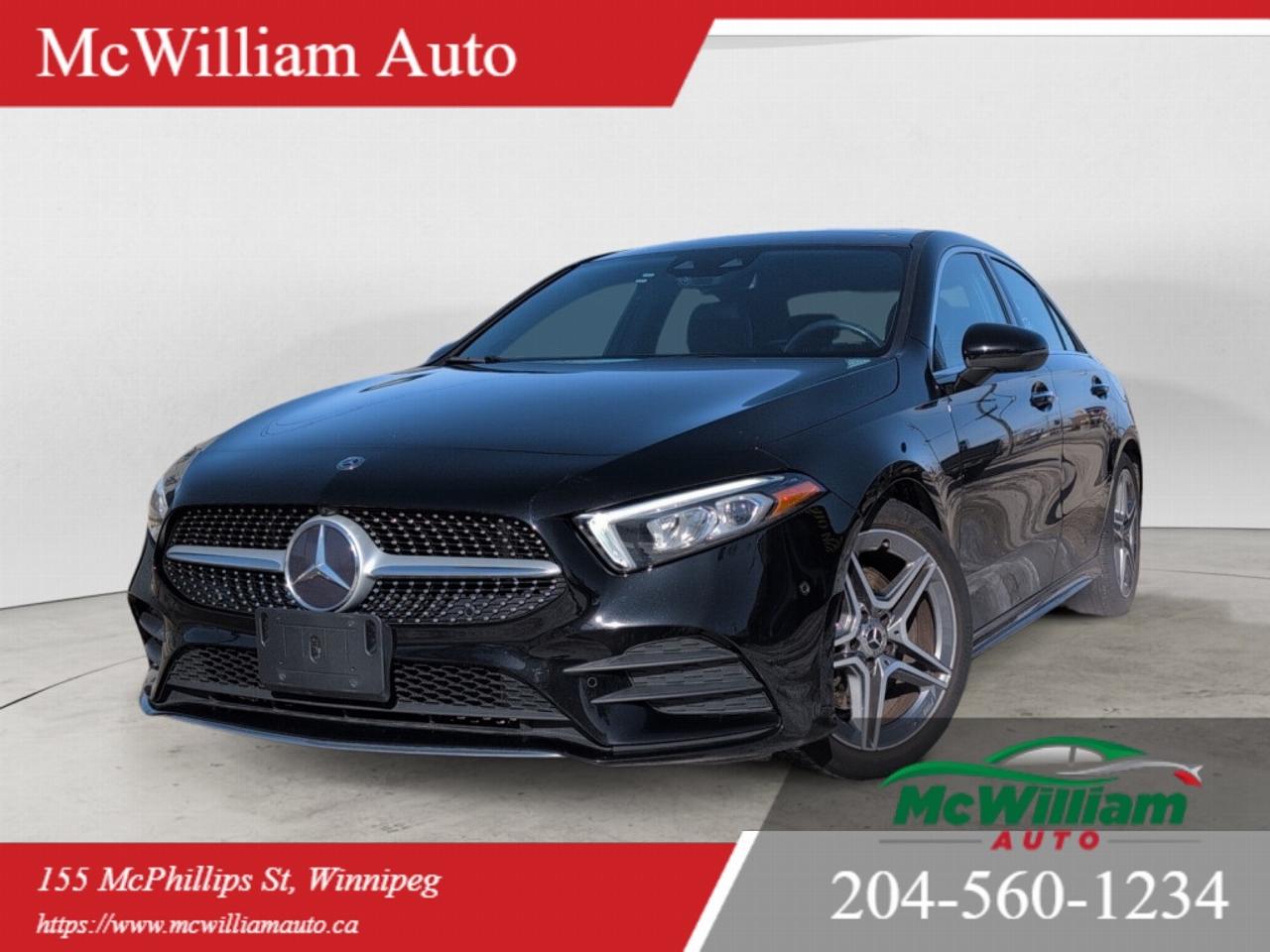 <br> MECHANICAL / PERFORMANCE<br data-start=in.24in. data-end=in.27in. /> 2.0L turbocharged 4-cylinder engine<br data-start=in.62in. data-end=in.65in. /> 7-speed dual-clutch automatic transmission<br data-start=in.107in. data-end=in.110in. /> 4MATIC all-wheel drive system<br data-start=in.139in. data-end=in.142in. /> Drive mode selector<br data-start=in.161in. data-end=in.164in. /> Electric power steering<br data-start=in.187in. data-end=in.190in. /> Sport-tuned suspension (AMG package)SAFETY<br data-start=in.236in. data-end=in.239in. /> Anti-lock braking system (ABS)<br data-start=in.269in. data-end=in.272in. /> Electronic stability control<br data-start=in.300in. data-end=in.303in. /> Brake assist<br data-start=in.315in. data-end=in.318in. /> Blind spot monitoring<br data-start=in.339in. data-end=in.342in. /> Front, side and curtain airbags<br data-start=in.373in. data-end=in.376in. /> Rearview camera with 360-degree camera system<br data-start=in.421in. data-end=in.424in. /> Collision prevention assist<br data-start=in.451in. data-end=in.454in. /> Attention assist driver monitoring<br data-start=in.488in. data-end=in.491in. /> Tire pressure monitoring systemTECHNOLOGY / INFOTAINMENT<br data-start=in.551in. data-end=in.554in. /> MBUX infotainment system<br data-start=in.578in. data-end=in.581in. /> Apple CarPlay and Android Auto<br data-start=in.611in. data-end=in.614in. /> Dual digital display screens<br data-start=in.642in. data-end=in.645in. /> Bluetooth connectivity<br data-start=in.667in. data-end=in.670in. /> Wireless charging pad<br data-start=in.691in. data-end=in.694in. /> Voice control system<br data-start=in.714in. data-end=in.717in. /> USB-C ports<br data-start=in.728in. data-end=in.731in. /> Steering wheel mounted controlsCOMFORT / INTERIOR<br data-start=in.784in. data-end=in.787in. /> Heated front seats<br data-start=in.805in. data-end=in.808in. /> Dual-zone automatic climate control<br data-start=in.843in. data-end=in.846in. /> Ambient interior lighting<br data-start=in.871in. data-end=in.874in. /> Power front seats with memory<br data-start=in.903in. data-end=in.906in. /> Keyless entry and push-button start<br data-start=in.941in. data-end=in.944in. /> All-season floor mats<br data-start=in.965in. data-end=in.968in. /> AMG carpet floor mats<br data-start=in.989in. data-end=in.992in. /> Split-folding rear seats<br data-start=in.1016in. data-end=in.1019in. /> Leatherette upholsteryEXTERIOR / STYLING<br data-start=in.1063in. data-end=in.1066in. /> AMG styling package<br data-start=in.1085in. data-end=in.1088in. /> AMG alloy wheels (additional set of wheels and tires included)<br data-start=in.1150in. data-end=in.1153in. /> LED headlights and taillights<br data-start=in.1182in. data-end=in.1185in. /> Body-coloured exterior mirrors<br data-start=in.1215in. data-end=in.1218in. /> Chrome exterior accents<br data-start=in.1241in. data-end=in.1244in. /> Panoramic-style roof (if equipped)DEALER PERMIT #4611<br data-start=in.1301in. data-end=in.1304in. /> Stock Number#4801 McWilliam Auto, 155 McPhillips Street, Winnipeg MBIMPORTANT DISCLAIMER: This vehicle is a used vehicle, all the features and information may not be accurate from the descriptions above, please check the<br><br>