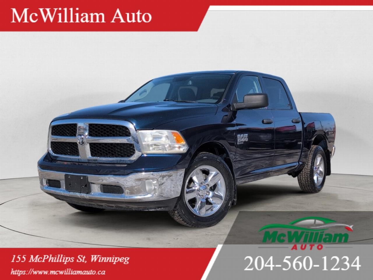 MECHANICAL / PERFORMANCE<br data-start=in.24in. data-end=in.27in. /> 3.6L Pentastar VVT V6 engine<br data-start=in.55in. data-end=in.58in. /> 8-speed TorqueFlite automatic transmission<br data-start=in.100in. data-end=in.103in. /> 4x4 part-time transfer case<br data-start=in.130in. data-end=in.133in. /> Electronic shift-on-the-fly<br data-start=in.160in. data-end=in.163in. /> 3.21 rear axle ratio<br data-start=in.183in. data-end=in.186in. /> Engine oil cooler<br data-start=in.203in. data-end=in.206in. /> Auxiliary transmission oil cooler<br data-start=in.239in. data-end=in.242in. /> Active grille shutters<br data-start=in.264in. data-end=in.267in. /> Electric power steeringSAFETY<br data-start=in.300in. data-end=in.303in. /> Advanced multistage front airbags<br data-start=in.336in. data-end=in.339in. /> Supplemental side curtain airbags<br data-start=in.372in. data-end=in.375in. /> Seat-mounted side airbags<br data-start=in.400in. data-end=in.403in. /> Electronic stability control<br data-start=in.431in. data-end=in.434in. /> 4-wheel anti-lock disc brakes (ABS)<br data-start=in.469in. data-end=in.472in. /> Traction control<br data-start=in.488in. data-end=in.491in. /> Tire pressure monitoring system<br data-start=in.522in. data-end=in.525in. /> ParkView rear backup camera<br data-start=in.552in. data-end=in.555in. /> Sentry Key engine immobilizer<br data-start=in.584in. data-end=in.587in. /> Automatic headlampsTECHNOLOGY / INFOTAINMENT<br data-start=in.635in. data-end=in.638in. /> Uconnect 4C system with 8.4-inch touchscreen<br data-start=in.682in. data-end=in.685in. /> Apple CarPlay capability<br data-start=in.709in. data-end=in.712in. /> Android Auto<br data-start=in.724in. data-end=in.727in. /> Bluetooth hands-free communication and audio streaming<br data-start=in.781in. data-end=in.784in. /> 7-inch in-cluster display<br data-start=in.809in. data-end=in.812in. /> USB ports and auxiliary input<br data-start=in.841in. data-end=in.844in. /> Steering wheel-mounted audio controlsCOMFORT / INTERIOR<br data-start=in.903in. data-end=in.906in. /> Premium cloth front 40/20/40 split bench seat<br data-start=in.951in. data-end=in.954in. /> Power 10-way driver seat with lumbar support<br data-start=in.998in. data-end=in.1001in. /> Heated front seats<br data-start=in.1019in. data-end=in.1022in. /> Heated steering wheel<br data-start=in.1043in. data-end=in.1046in. /> Dual-zone automatic climate control<br data-start=in.1081in. data-end=in.1084in. /> Air conditioning<br data-start=in.1100in. data-end=in.1103in. /> Cruise control<br data-start=in.1117in. data-end=in.1120in. /> Power windows with one-touch up/down<br data-start=in.1156in. data-end=in.1159in. /> Power door locks<br data-start=in.1175in. data-end=in.1178in. /> Remote keyless entry<br data-start=in.1198in. data-end=in.1201in. /> Remote start system<br data-start=in.1220in. data-end=in.1223in. /> Carpet floor covering<br data-start=in.1244in. data-end=in.1247in. /> Front floor mats<br data-start=in.1263in. data-end=in.1266in. /> Second-row in-floor storage bins<br data-start=in.1298in. data-end=in.1301in. /> Rear underseat storage<br data-start=in.1323in. data-end=in.1326in. /> Rear 60/40 split-folding seatsEXTERIOR / STYLING<br data-start=in.1378in. data-end=in.1381in. /> Patriot Blue Pearl exterior<br data-start=in.1408in. data-end=in.1411in. /> 20-inch chrome-clad aluminum wheels<br data-start=in.1446in. data-end=in.1449in. /> Fog lamps<br data-start=in.1458in. data-end=in.1461in. /> Bright front and rear bumpers<br data-start=in.1490in. data-end=in.1493in. /> Bright grille<br data-start=in.1506in. data-end=in.1509in. /> Body-colour upper fascia<br data-start=in.1533in. data-end=in.1536in. /> Quad-lens halogen headlamps<br data-start=in.1563in. data-end=in.1566in. /> Locking tailgateOFF ROAD / CAPABILITY<br data-start=in.1607in. data-end=in.1610in. /> 4x4 drivetrain<br data-start=in.1624in. data-end=in.1627in. /> Engine block heater<br data-start=in.1646in. data-end=in.1649in. /> Trailer wiring harness (4-pin)<br data-start=in.1679in. data-end=in.1682in. /> Heavy-duty batteryDEALER PERMIT #4611<br data-start=in.1723in. data-end=in.1726in. /> Stock Number#4753<br data-start=in.1743in. data-end=in.1746in. /> McWilliam Auto, 155 McPhillips Street, Winnipeg MB<br><br> IMPORTANT DISCLAIMER: This vehicle is a used vehicle, all the features and information may not be accurate from the descriptions above, please check the