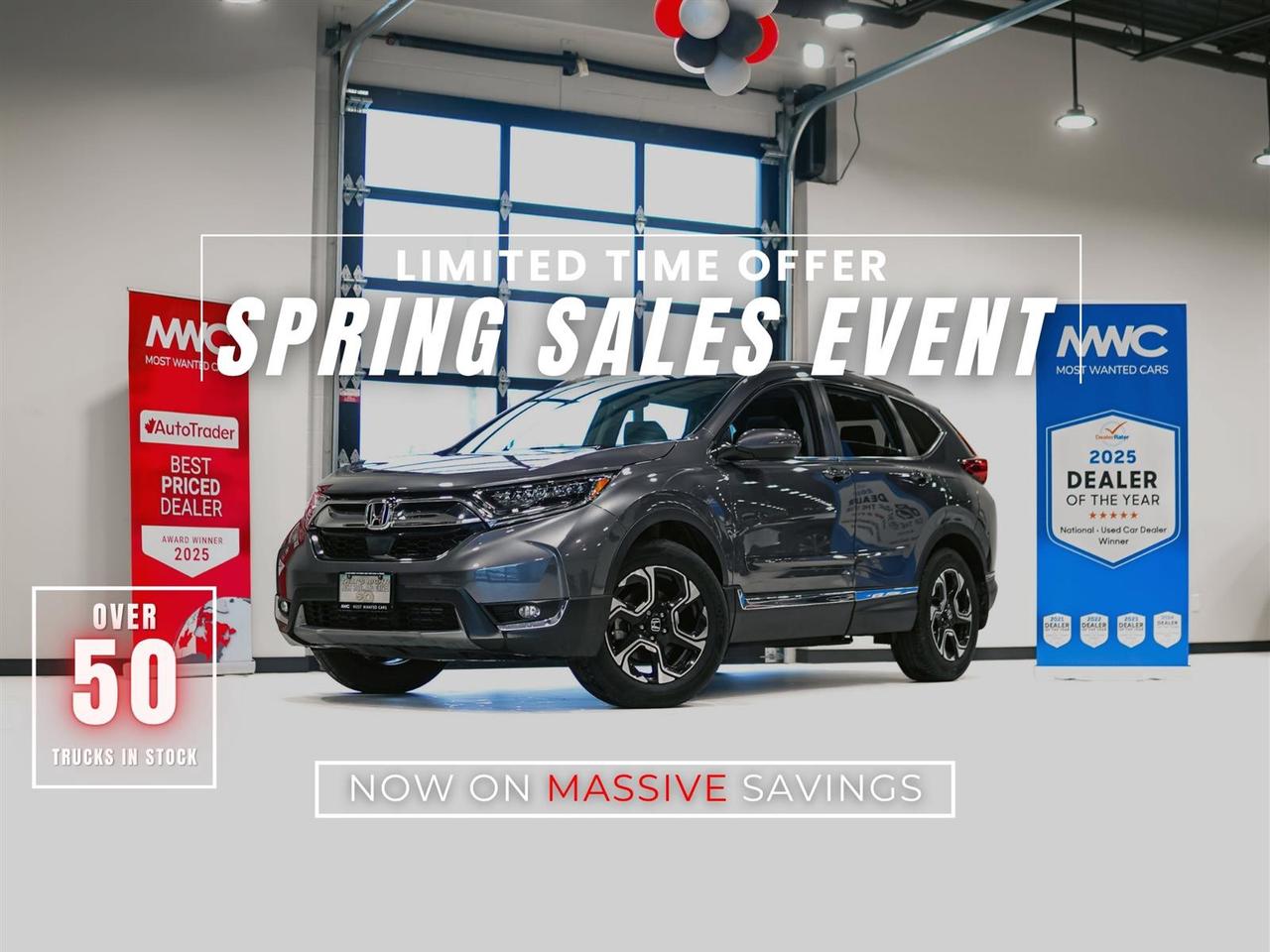 <div style=text-align: justify;><span style=font-size:14px;><span style=font-family:times new roman,times,serif;>Test drives available by appointment at our Guelph and Kitchener locations.&nbsp;Get approved in minutes with competitive rates starting at 6.46% O.A.C. This new arrival has a CLEAN CARFAX with no accidents and is also a one owner Canadian (Ontario) vehicle with Honda service records. High-value options included with this vehicle are; blind spot indicators, lane departure warning, adaptive cruise control, pre-collision, navigation, black leather / rear heated / heated / power / memory seats, panoramic sunroof, heated steering wheel, convenience entry, push button, power tailgate, app connect, back up camera, touchscreen, OEM remote start and 18&rdquo; alloy rims, offering immense value.<br />&nbsp;<br /><strong>Why Choose Most Wanted Cars?</strong><br />At Most Wanted Cars, we&rsquo;re not just a dealership, we&rsquo;re a place where our customers send their family and friends. Since 1975, our family owned and operated business has been proud to offer the best financing options in Kitchener-Waterloo-Cambridge, Guelph, and the surrounding areas. We&rsquo;re proud to be recognized as DealerRater&rsquo;s National Winner for Used Car Dealers in 2023, 2024 & 2025, with an A+ rating from the Better Business Bureau with over 3,600 customer reviews averaging 4.9/5. Most units are one owner, accident free, clean CarProof, low km, Canadian vehicles, local vehicles, odor free and smoke free. We offer a wide selection of Certified Pre-Owned vehicles, each backed by a free CarProof report, with no liens, full safety inspected, with a multi-point inspection. All vehicles are freshly serviced with an oil change and units can be vehicle detailed upon request, ensuring they&rsquo;re ready for the road. Many of our vehicles are dealer serviced and include the balance of factory warranty for added peace of mind. Every vehicle is thoroughly reconditioned and presented in excellent condition, because at Most Wanted Cars you deserve nothing less!<br />To serve you better, we have two convenient locations:<br />&nbsp;</span></span></div><ol><li style=text-align: justify;><span style=font-size:14px;><span style=font-family:times new roman,times,serif;><strong>600 Elmira Rd N, Guelph &ndash; 519 822 2227</strong></span></span></li><li style=text-align: justify;><span style=font-size:14px;><span style=font-family:times new roman,times,serif;><strong>1620 King Street East, Kitchener &ndash; 519 772 3040</strong></span></span></li></ol><div style=text-align: justify;><span style=font-size:14px;><span style=font-family:times new roman,times,serif;>&nbsp;<br />Visit us at <a href=http://www.mostwantedcars.ca/>www.mostwantedcars.ca</a> to explore our full inventory and complete an easy online finance application for exclusive online preferred rates. Interest rates offered as low as 6.46% on approved credit.<br /><em>Note: Prices listed are available for financing purchases only, with approved credit. The cash price is $975 more for other payment methods. Taxes and licensing are not included in the listed price.</em><br />&nbsp;<br />Most Wanted Cars also provides additional protection options at exclusive pricing, including the Fresh Start Platinum Package, rust protection, ceramic coating, gap insurance, extended warranties, walk-away insurance, and road hazard protection, among others. For more details, please consult with your sales representative.</span></span></div>