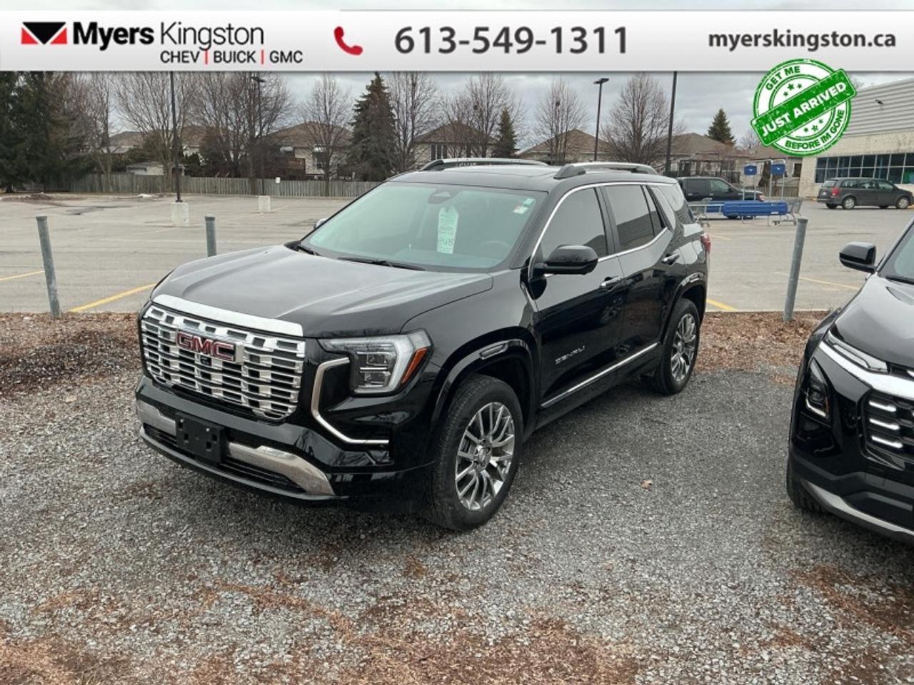 <b>Sunroof,  Cooled Seats,  360 Camera,  Power Liftgate,  Wireless Charging!</b><br> <br> This 2026 Terrain is an exceptionally capable SUV ready to take on your urban demands. This 2026 GMC Terrain is fresh on our lot in Kingston. <br> <br>From endless details that drastically improve this SUVs usability, to striking style and amazing capability, this 2026 Terrain is exactly what you expect from a GMC SUV. The interior has a clean design, with upscale materials like soft-touch surfaces and premium trim. You cant go wrong with this SUV for all your family hauling needs. This SUV has 12,101 km. Its nice in colour. It has an Automatic transmission and is powered by a 175HP 1.5L 4 Cylinder Engine. <br> <br> Our Terrains trim level is Denali. This trim steps things up with the Convenience Package II, which adds an 8-way power driver seat with lumbar support, dual-zone climate control, AutoSense hands-free liftgate, wireless phone charging, universal home remote, rain-sensing wipers, heated wiper park, brushed aluminum roof rails, and overhead sunglass storage, while the Driver Convenience Package contributes heated front seats, heated steering wheel, remote start, illuminated vanity mirrors, and express-up/down windows. A 15 Premium Infotainment System with Google Built-In, wireless Apple CarPlay/Android Auto, 5G connectivity, Wi-Fi hotspot, SiriusXM with 360L, adaptive cruise control, multiple USB ports, and active noise cancellation enhance convenience and connectivity, complemented by features like HD Rear Vision Camera, Blind Zone Steering Assist, Rear Cross Traffic Braking, Enhanced Automatic Emergency Braking, Lane Keep Assist, Teen Driver mode, and OnStar services for a secure and connected driving experience. This vehicle has been upgraded with the following features: Sunroof, Cooled Seats, 360 Camera, Power Liftgate, Wireless Charging, Heated Steering Wheel, Remote Start.<br> <br>To apply right now for financing use this link: <a href=https://www.taylorautomall.com/finance/apply-for-financing/ target=_blank>https://www.taylorautomall.com/finance/apply-for-financing/</a><br><br> <br/><br> Buy this vehicle now for the lowest bi-weekly payment of <b>$301.71</b> with $0 down for 96 months @ 8.99% APR O.A.C. ( Plus applicable taxes -  Plus applicable fees   ).  See dealer for details. <br> <br>For more information, please call any of our knowledgeable used vehicle staff at (613) 549-1311!<br><br> Come by and check out our fleet of 30+ used cars and trucks and 200+ new cars and trucks for sale in Kingston.  o~o