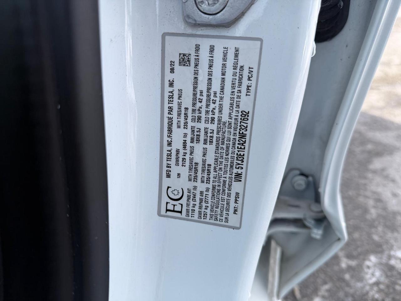 2022 Tesla Model 3 STANDARD RANGE PLUS Photo