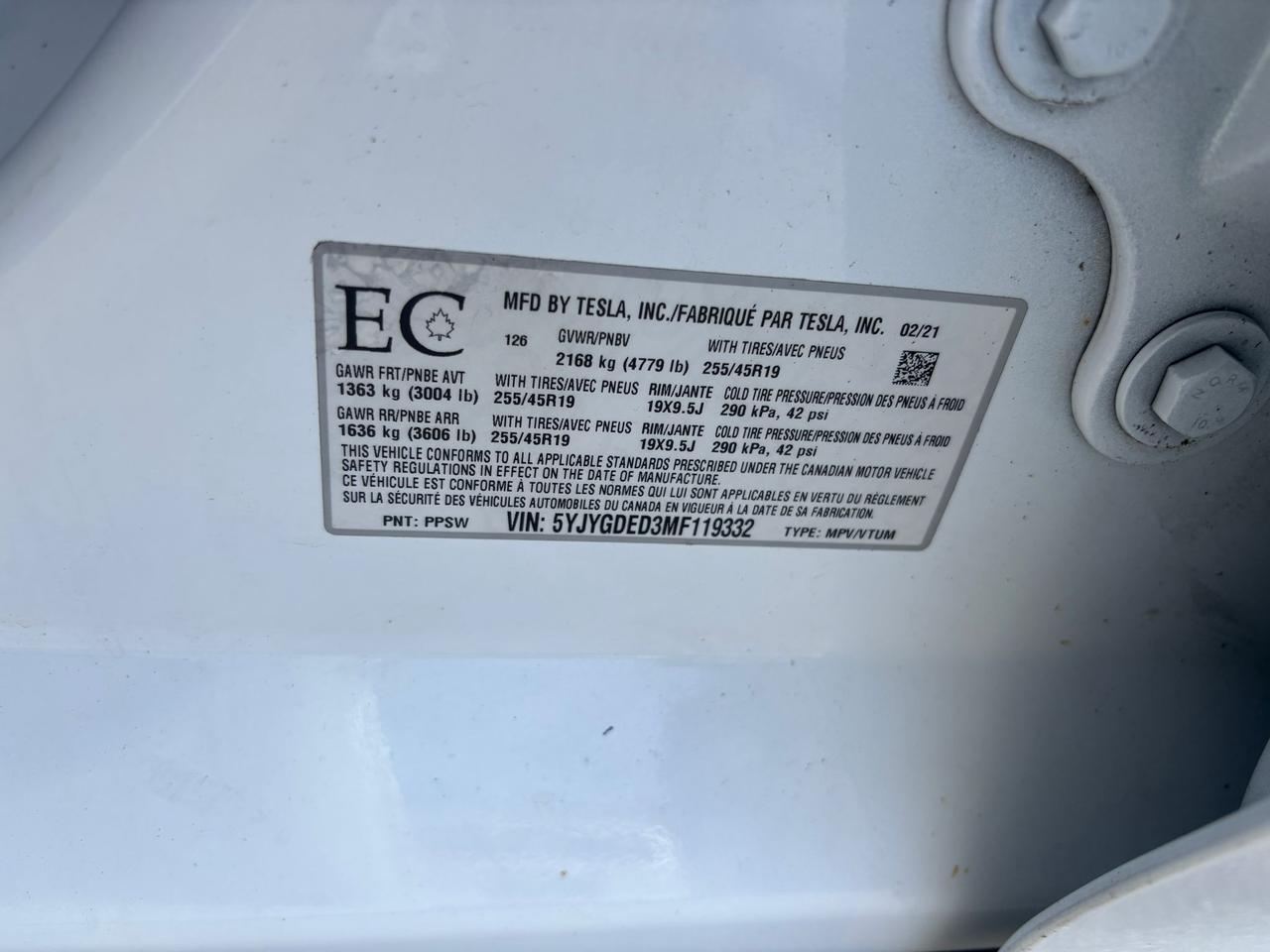 2021 Tesla Model Y Standard Range Photo