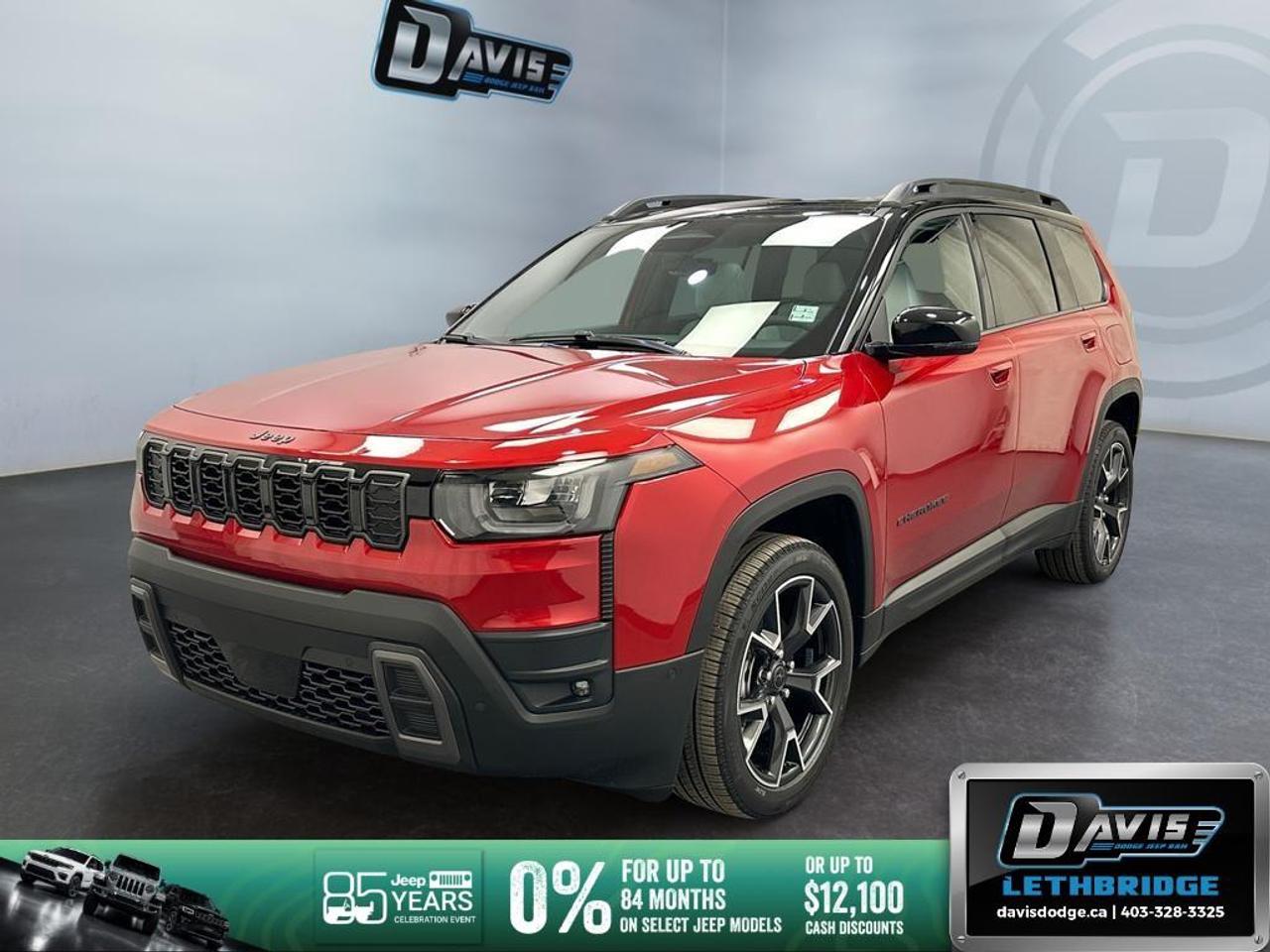 <p>Experience the exceptional 2026 Jeep Cherokee Overland 4x4, a striking red SUV designed for those who value luxury and capability. This new Cherokee combines a powerful 1.6L I4 EP Turbo Hybrid engine with a smooth electronic variable transmission, ensuring youre equipped for any adventure.</p><p>Interior Features:</p><ul><li>Red leather interior that adds a touch of elegance.</li><li>Heated front seats and steering wheel, perfect for Canadian winters.</li><li>Adaptive cruise control and cruise control for effortless highway driving.</li><li>Power seats and windows for convenience.</li><li>Remote start for seamless entry on the go.</li></ul><p>Exterior Features:</p><ul><li>Two-tone paint group with a striking red hot pearl finish.</li><li>Sunroof/moonroof bringing the outside in.</li><li>Alloy wheels for a sophisticated appearance.</li><li>Heated mirrors to keep your view clear in all conditions.</li></ul><p>Technology & Safety Features:</p><ul><li>Navigation system and smart device integration for connectivity.</li><li>Backup camera and parking sensors for added safety.</li><li>Lane assist and brake assist for extra peace of mind.</li><li>Bluethooth connection and Wi-Fi hotspot, keeping you connected on the move.</li><li>Satellite radio for endless entertainment options.</li></ul><p>This premium SUV is ideal for families and adventure-seekers alike. Don't miss your chance to drive the 2026 Jeep Cherokee Overland. Contact Davis Dodge Lethbridge today for more information and schedule your test drive!</p>