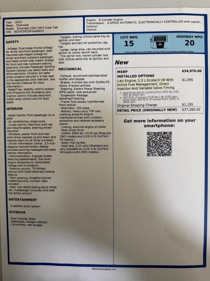 2015 Chevrolet Silverado 1500 LS Photo