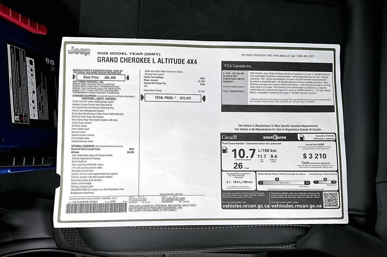 2026 Jeep Grand Cherokee L ALTITUDE 4X4 Photo