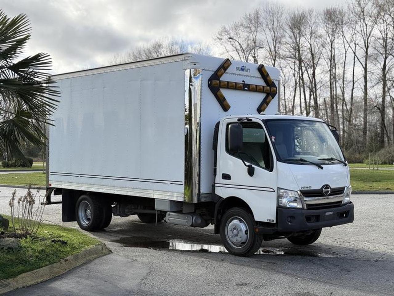 This 2014 Hino 195 cube van is powered by a 5.0L 4-cylinder diesel engine paired with an automatic transmission and rear-wheel drive, offering a practical setup for delivery or service use. Equipped with a 16-foot cargo box, this unit includes a Whelen traffic advisor for added visibility and safety, along with fast idle functionality for extended operation when stationary. Additional features include a trailer hitch with trailer brake, cruise control, air conditioning, AM/FM radio with CD player, and power windows, locks, and mirrors. Finished in white with a gray vinyl interior, this cube van is well-suited for commercial transport, fleet operations, or urban delivery routes. This item is currently OFFSITE. You must register an appointment with our office to schedule an offsite viewing. Appointments must be made a minimum of one business day in advance (and as defined by the days that Repo.com is open for business) before your appointment can be scheduled and confirmed. We may, at our own discretion, instead opt to transport smaller items to Repo.coms main yard for viewing purposes.  $42,820.00 plus $375 processing fee, $43,195.00 total payment obligation before taxes.  Listing report, warranty, contract commitment cancellation fee, financing available on approved credit (some limitations and exceptions may apply). All above specifications and information is considered to be accurate but is not guaranteed and no opinion or advice is given as to whether this item should be purchased. We do not allow test drives due to theft, fraud, acts of vandalism and undetectable impaired driving. Instead we provide the following benefits: Complimentary Warranty (with options to extend), Limited Money Back Satisfaction Guarantee on Fully Completed Contracts, Contract Commitment Cancellation, and an Open-Ended Sell-Back Option. Ask seller for details or call 604-522-REPO(7376) to confirm listing availability.