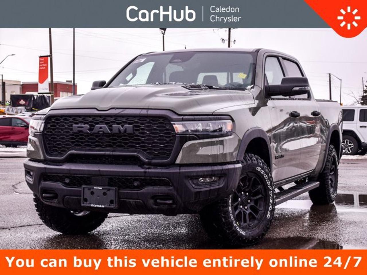 This Ram 1500 Rebel 4x4 Crew Cab 57 Box has a dependable Gas/Electric V-8 5.7 L/345 engine powering this Automatic transmission. ENGINE: 5.7L HEMI VVT V8 W/MDS & ETORQUE -inc: 48-Volt Belt Starter Generator, Heavy-Duty Engine Cooling, Passive Tuned Mass Damper, Delete Alternator, HEMI Badge, Passive Cold End Exhaust, 18 Aluminum Spare Wheel, Wheels: 18 x 8 Painted Mid-Gloss Black, Voice Recorder.Our advertised prices are for consumers (i.e. end users) only.

 

 

This Ram 1500 Rebel 4x4 Crew Cab 57 Box Features the Following Options 
Vinyl Door Trim Insert, Variable Intermittent Wipers, Valet Function, USB Mobile Projection, Trip Computer, Transmission: 8-Speed Automatic, Transmission w/Driver Selectable Mode, Trailer Wiring Harness, Tires: LT275/70R18E OWL All-Terrain, Tire Specific Low Tire Pressure Warning.

 

These options are based on an incoming vehicle, so detailed specs and pricing may differ. Please inquire for more information.

 

 

Drive Happy with CarHub
*** All-inclusive, upfront prices -- no haggling, negotiations, pressure, or games

*** Purchase or lease a vehicle and receive a $1000 CarHub Rewards card for service

*** All available manufacturer rebates have been applied and included in our sale price

*** Purchase this vehicle fully online on CarHub websites

 

Transparency Statement
Online prices and payments are for finance purchases -- please note there is a $850 finance/lease fee. Cash purchases for used vehicles have a $2,350 surcharge (the finance price + $2,350), however cash purchases for new vehicles only have tax and licensing extra -- no surcharge. NEW vehicles priced at over $100,000 including add-ons or accessories are subject to the additional federal luxury tax. While every effort is taken to avoid errors, technical or human error can occur, so please confirm vehicle features, options, materials, and other specs with your CarHub representative. This can easily be done by calling us or by visiting us at the dealership. CarHub used vehicles come standard with 1 key. If we receive more than one key from the previous owner, we include them with the vehicle. Additional keys may be purchased at the time of sale. Ask your Product Advisor for more details. Payments are only estimates derived from a standard term/rate on approved credit. Terms, rates and payments may vary. Prices, rates and payments are subject to change without notice. Please see our website for more details.