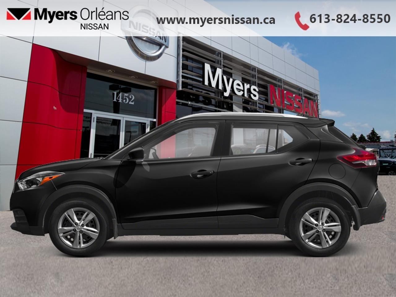 <b>Low Mileage, Rear View Camera,  Emergency Braking,  Bluetooth,  Air Conditioning,  Power Windows!</b><br> <br>  Compare at $16034 - Our Price is just $15567! <br> <br>For a small crossover thats both fun and functional, look no further than this quirky Nissan Kicks. This 2018 Nissan Kicks is fresh on our lot in Orleans. <br> <br>This 2018 Nissan Kicks is a brand new crossover thats big on attitude. It demands attention with dynamic styling, personalized technology, and nimble performance. This Nissan Kicks is just what you need to rule the city. This low mileage SUV has just 66,934 km. Its Black in colour and is completely accident free based on the <a href=https://vhr.carfax.ca/?id=rKs0DOW09e+LVnQ+CKg4znkoxlu7f99n target=_blank>CARFAX Report</a>. It has an Automatic transmission and is powered by a 125HP 1.6L 4 Cylinder Engine. It may have some remaining factory warranty, please check with dealer for details. <br> <br> Our Kickss trim level is S. This Kicks S is both affordable and packed with desirable features. It comes standard with a seven-inch touchscreen stereo with Bluetooth, 3 USB ports, an audio aux jack, a rearview camera, intelligent emergency braking, air conditioning, 60/40 split folding back seats, power windows, and more. This vehicle has been upgraded with the following features: Rear View Camera, Emergency Braking, Bluetooth, Air Conditioning, Power Windows.<br> <br/><br>We are proud to regularly serve our clients and ready to help you find the right car that fits your needs, your wants, and your budget.And, of course, were always happy to answer any of your questions.Proudly supporting Ottawa, Orleans, Vanier, Barrhaven, Kanata, Nepean, Stittsville, Carp, Dunrobin, Kemptville, Westboro, Cumberland, Rockland, Embrun , Casselman , Limoges, Crysler and beyond! Call us at (613) 824-8550 or use the Get More Info button for more information. Please see dealer for details. The vehicle may not be exactly as shown. The selling price includes all fees, licensing & taxes are extra. OMVIC licensed.Find out why Myers Orleans Nissan is Ottawas number one rated Nissan dealership for customer satisfaction! We take pride in offering our clients exceptional bilingual customer service throughout our sales, service and parts departments. Located just off highway 174 at the Jean DÀrc exit, in the Orleans Auto Mall, we have a huge selection of Used vehicles and our professional team will help you find the Nissan that fits both your lifestyle and budget. And if we dont have it here, we will find it or you! Visit or call us today.<br>*LIFETIME ENGINE TRANSMISSION WARRANTY NOT AVAILABLE ON VEHICLES WITH KMS EXCEEDING 140,000KM, VEHICLES 8 YEARS & OLDER, OR HIGHLINE BRAND VEHICLE(eg. BMW, INFINITI. CADILLAC, LEXUS...)<br> Come by and check out our fleet of 30+ used cars and trucks and 130+ new cars and trucks for sale in Orleans.  o~o