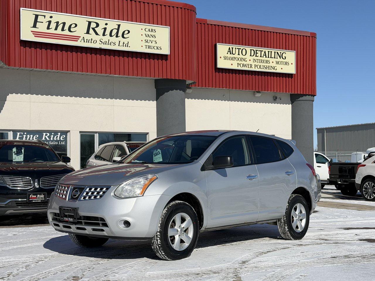 <p>2010 Nissan Rogue S AWD</p><p>2.5LTR 4cyl<br>A/C<br>Tilt<br>Cruise<br>Power windows<br>Power locks<br>Power mirrors<br>5 passengers<br>AM/FM radio with auxiliary input<br>147,000 MILES (236,000kms) (Approximately 15,000kms per year)<br>Remote starter<br>Alloy wheels<br>Brand new tires<br>Economical transportation</p><p>$8,975 Safetied<br>Financing and Warranty Available at Fine Ride Auto Sales Ltd<br>www.FineRideAutoSales.ca</p><p>Call: 204-415-3300 or 1-855-854-3300<br>Text: 204-226-1790<br>View in person at: Unit 3-3000 Main Street</p><p>DLR# 4614<br>**Plus applicable taxes**</p><p></p><p><span style=color:#000000;><span style=font-family:book antiqua, palatino, serif;font-size:14pt;>Monday                9am to 6pm</span></span><br><span style=color:#000000;><span style=font-family:book antiqua, palatino, serif;font-size:14pt;>Tuesday               9am to 6pm</span></span><br><span style=color:#000000;><span style=font-family:book antiqua, palatino, serif;font-size:14pt;>Wednesday               9am to 6pm</span></span><br><span style=color:#000000;><span style=font-family:book antiqua, palatino, serif;font-size:14pt;>Thursday                9am to 6pm</span></span><br><span style=color:#000000;><span style=font-family:book antiqua, palatino, serif;font-size:14pt;>Friday                9am to 5pm</span></span><br><span style=color:#000000;><span style=font-family:book antiqua, palatino, serif;font-size:14pt;>Saturday                             10am to 2pm</span></span><br><span style=color:#000000;><span style=font-family:book antiqua, palatino, serif;font-size:14pt;>Sunday                    CLOSED</span></span></p>