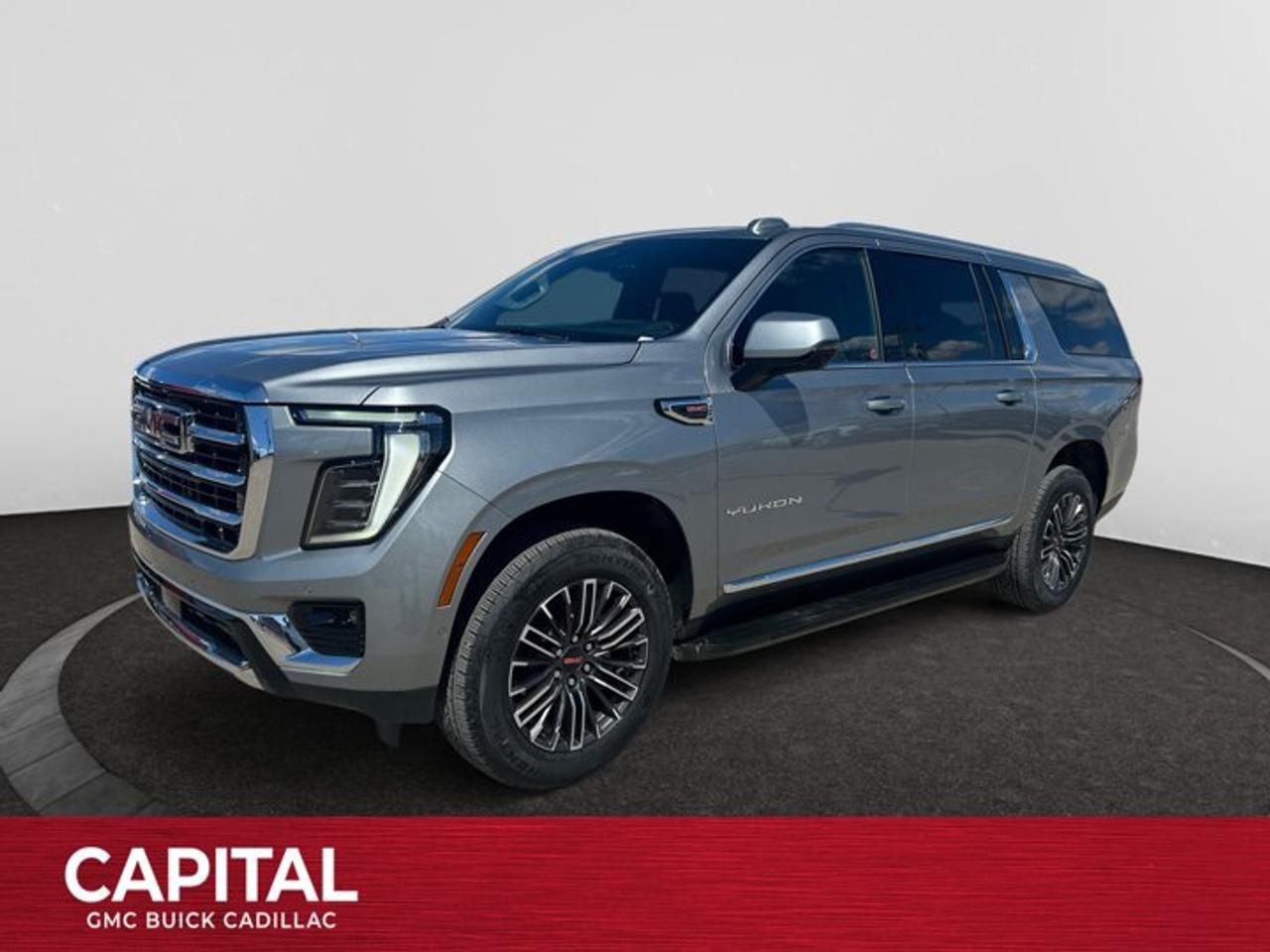 This 2026 GMC Yukon XL in Sterling Metallic is equipped with 4WD and Gas V8 5.3L/ engine.The GMC Yukon is designed with power and purpose. Bold exterior styling cues and refined details give it an unmistakable presence on the road. From its three-dimensional grille, advanced lighting and stylish wheels to its active grille shutters, rainsense front wipers and hidden rear wiper, youll find innovative features both inside and out. With seating for up to nine, premium materials and inspiring capability, this SUV offers a perfect blend of craftsmanship, comfort and functionality. The interior features optional heated and ventilated seats, heated steering wheel, a quiet cabin, keyless open and start and climate controls. Not to mention the innovative seating and storage, from third-row power fold flat seats and second-row power-release fold and tumble seats to a large center console, articulating screen with hidden storage and 1113 L /39.3 cu. ft. (XL model; Yukon 433 L /15.3 cu. ft.) of cargo space behind the third row. The Yukon comes with 5.3L V-8 EcoTec3 Engine, can tow up to 3856 KG (8500 LB.) And to deliver a refined, solid and smooth drive, youll find hydraulic mounts, improved handling and automatic locking rear differential. Technology and infotainment innovations let you stay conveniently connected and in control, with features like multiple USB ports and an 8-inch infotainment system with available navigation. Not to mention a customizable driver information center, rear vision camera, rear seat reminder and access to the myGMC app. This SUV is equipped with an array of available advanced safety features to help prepare you for the unexpected, including available forward collision alert, low speed forward automatic braking, front and rear park assist, and much more.Check out this vehicles pictures, features, options and specs, and let us know if you have any questions. Helping find the perfect vehicle FOR YOU is our only priority.P.S...Sometimes texting is easier. Text (or call) 306-801-9090 for fast answers at your fingertips!Dealer License #914248Disclaimer: All prices are plus taxes & fees. See dealer for Details. Dealer Permit # 914248 See dealer for Details.