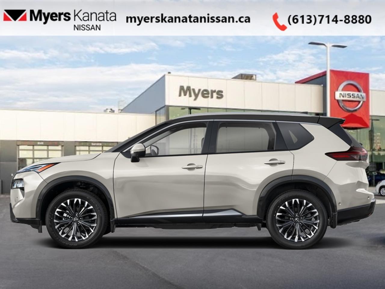 <b>Leather Seats!</b><br> <br>  Compare at $34975 - KANATA NISSAN PRICE is just $32995! <br> <br>The Rogue is built to serve as a well-rounded crossover, with rugged design, a comfortable ride and modern interior tech. This 2024 Nissan Rogue is fresh on our lot in Kanata. This SUV has 46,426 km. Its 2-tone Champagn in colour and is completely accident free based on the <a href=https://vhr.carfax.ca/?id=CqBJlDMefh8jCV3xUn36TlCkyQOPBEE+ target=_blank>CARFAX Report</a>. It has an Automatic transmission and is powered by a 201HP 1.5L 3 Cylinder Engine. <br> <br> Our Rogues trim level is Platinum. This range-topping Rogue Platinum features a drivers head up display and Bose premium audio, and rewards you with 19-inch alloy wheels, quilted anmd perforated semi-aniline leather upholstery, heated rear seats, a power moonroof, a power liftgate for rear cargo access, adaptive cruise control and ProPilot Assist. Also standard include heated front heats, a heated leather steering wheel, mobile hotspot internet access, proximity key with remote engine start, dual-zone climate control, and a 12.3-inch infotainment screen with NissanConnect, Apple CarPlay, and Android Auto. Safety features also include HD Enhanced Intelligent Around View Monitoring, lane departure warning, blind spot detection, front and rear collision mitigation, and rear parking sensors. This vehicle has been upgraded with the following features: Leather Seats.<br> <br/><br>*LIFETIME ENGINE TRANSMISSION WARRANTY NOT AVAILABLE ON VEHICLES WITH KMS EXCEEDING 140,000KM, VEHICLES 8 YEARS & OLDER, OR HIGHLINE BRAND VEHICLE(eg. BMW, INFINITI. CADILLAC, LEXUS...)<br> Come by and check out our fleet of 70+ used cars and trucks and 80+ new cars and trucks for sale in Kanata.  o~o