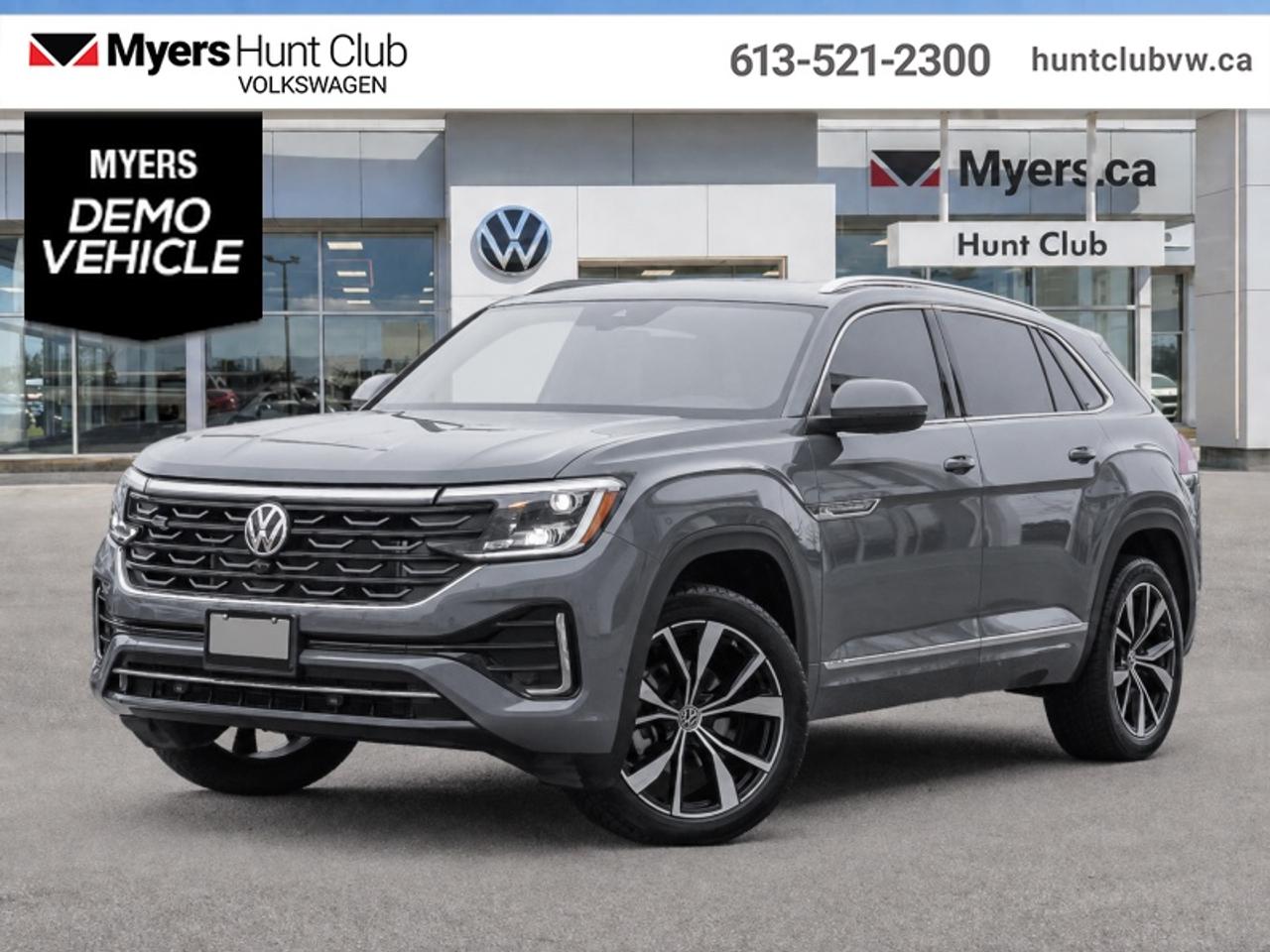 <b>Massaging Seats,  Sunroof,  Navigation,  360 Camera,  Leather Seats!</b><br> <br> The 2026 Volkswagen Atlas Cross Sport delivers the right mix of two-row comfort, bold SUV styling and practical capability in one refined package.<br> <br>From the outside, the Atlas Cross Sport showcases a bold two-row SUV silhouette, sculpted lines and a commanding stance that merge style with presence. Inside, the cabin offers premium materials, intuitive connectivity and comfortable seating designed with both driver and passengers in mind. With its thoughtful design, smart features and Volkswagens dedication to quality, the Atlas Cross Sport presents itself as a versatile and well-rounded choice in the midsize SUV segment.<br> <br>This Pure Grey SUV has an Automatic transmission and is powered by a 2.0L I4 16V GDI DOHC Turbo engine. <br> <br> Our Atlas Cross Sports trim level is Execline. This trim rewards you with a panoramic sunroof, an aerial view camera system, and a 10-speaker harman/kardon audio system. Other standard features include ventilated and heated front seats with massage function, heated rear seats, leather upholstery, a heated steering wheel, adaptive cruise control, Car-Net 4G LTE, remote engine start, a power liftgate for rear cargo access, and a 12-inch infotainment screen with inbuilt navigation, Apple CarPlay and Android Auto. Safety features also include lane keep assist with lane departure warning, collision mitigation, blind spot alert, front and rear parking sensors, and forward collision mitigation. This vehicle has been upgraded with the following features: Massaging Seats, Sunroof, Navigation, 360 Camera, Leather Seats, Premium Audio, Cooled Seats. This is a demonstrator vehicle driven by a member of our staff and has just 8000 km.<br><br> <br>To apply right now for financing use this link: <a href=https://www.huntclubvw.ca/financing-request/ target=_blank>https://www.huntclubvw.ca/financing-request/</a><br> <br/>Cash Purchase Incentive Incentives expire 2026-08-31. See dealer for details. <br><br>At Myers Hunt Club Volkswagen, our focus is customers like you. Our dedicated service, parts, and sales team are here to make your automotive experience a special one. We are very proud of our achievements and awards over the last 25 years and are committed to providing the same great service to our present and future customers. If youre looking for a vehicle, Myers Hunt Club Volkswagen is your destination for new, used, and certified pre-owned Volkswagen vehicles as well as other makes and models. Whatever your needs, we can help you here at Myers Hunt Club Volkswagen. </br><br> Come by and check out our fleet of 40+ used cars and trucks and 120+ new cars and trucks for sale in Gloucester.  o~o