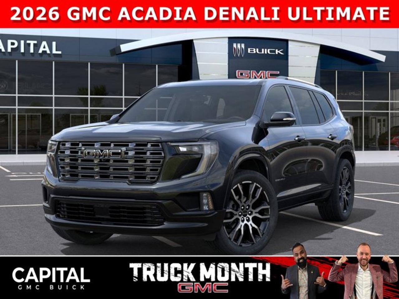 Take a look at this 2026 GMC Acadia Denali ULTIMATE! This limited production SUV comes equipped with every option including Massaging Seats, Vader Chrome, Exclusive Interior, SUPER CRUISE, 22 Inch Wheels, Rear Streaming Mirror, Cargo Liners and All-Weather Floor Liners, Heads-Up Display, 360 CAM, Heated and Cooled Seats, Heated Rear Seats, Panoramic Sunroof, Remote Start, A Massive 15 Inch touchscreen, and so much more! CALL NOW and Dont miss out...Ask for the Internet Department for more information or book your test drive today! Text 825-445-0521 for fast answers at your fingertips!AMVIC Licensed Dealer - Licence Number B1044900Disclaimer: All prices are plus taxes and include all cash credits and loyalties. See dealer for details. AMVIC Licensed Dealer # B1044900